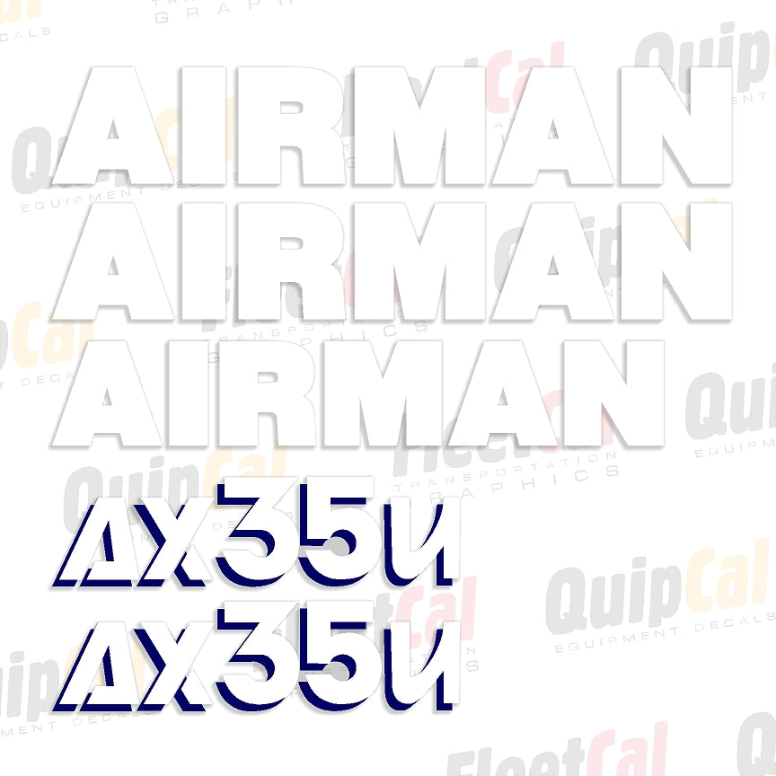Airman AX35u Teal Excavator Marking Decal Set – Truck and