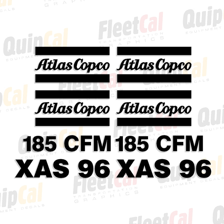 Atlas Copco XAS96 185 CFM Air Compressor Marking Decal Set – Truck
