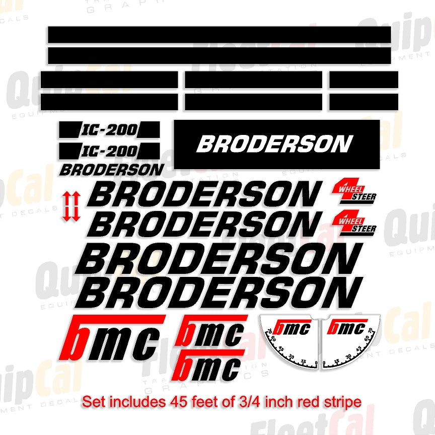Broderson IC-200-3G Carry Deck Crane Marking Decal Set – Truck and
