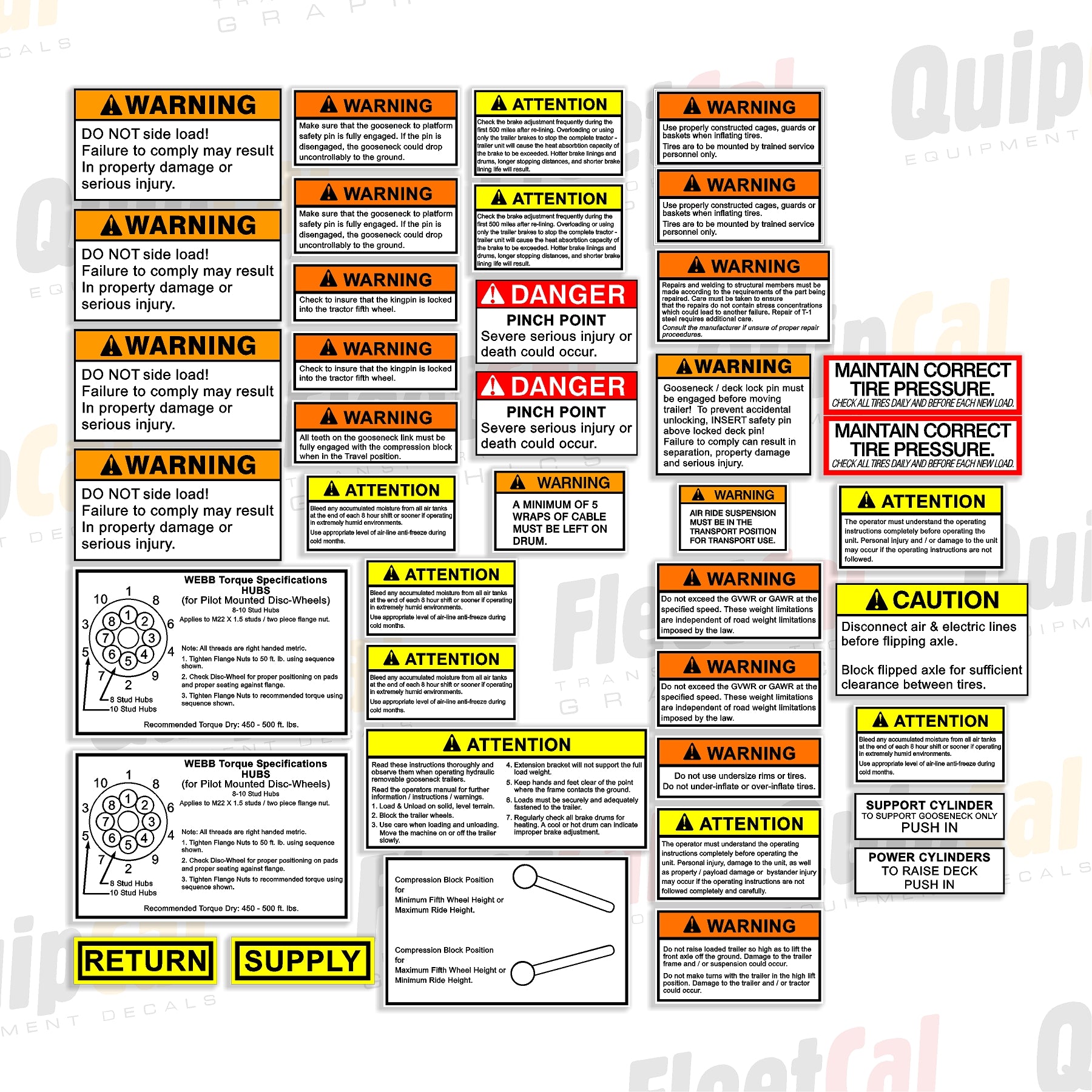 Horse Trailer Safety Decals – 4-Pack Reflective Red Vinyl
