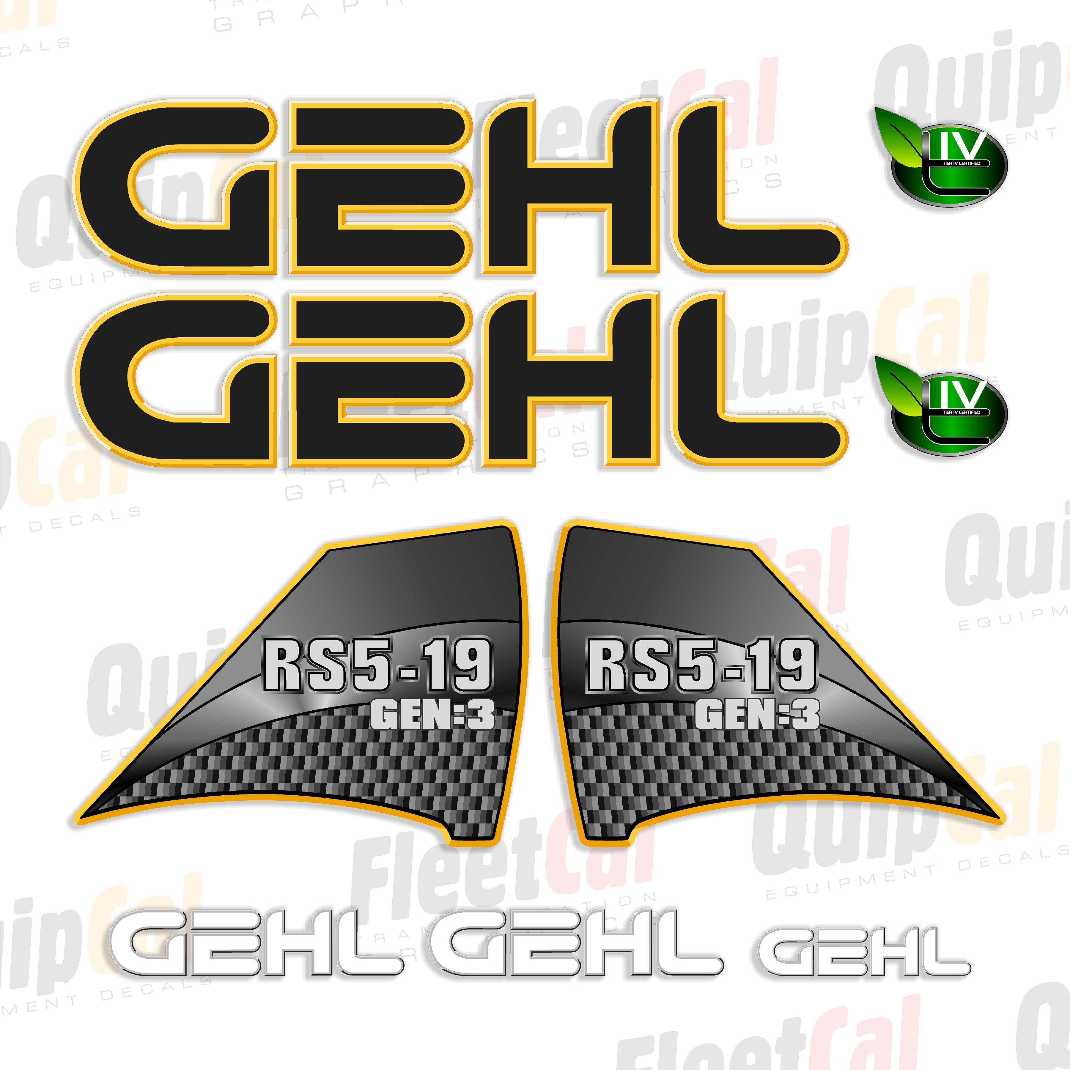 Gehl RS5-19 Gen 3 Telehandler Early Model Decal Set – Truck and