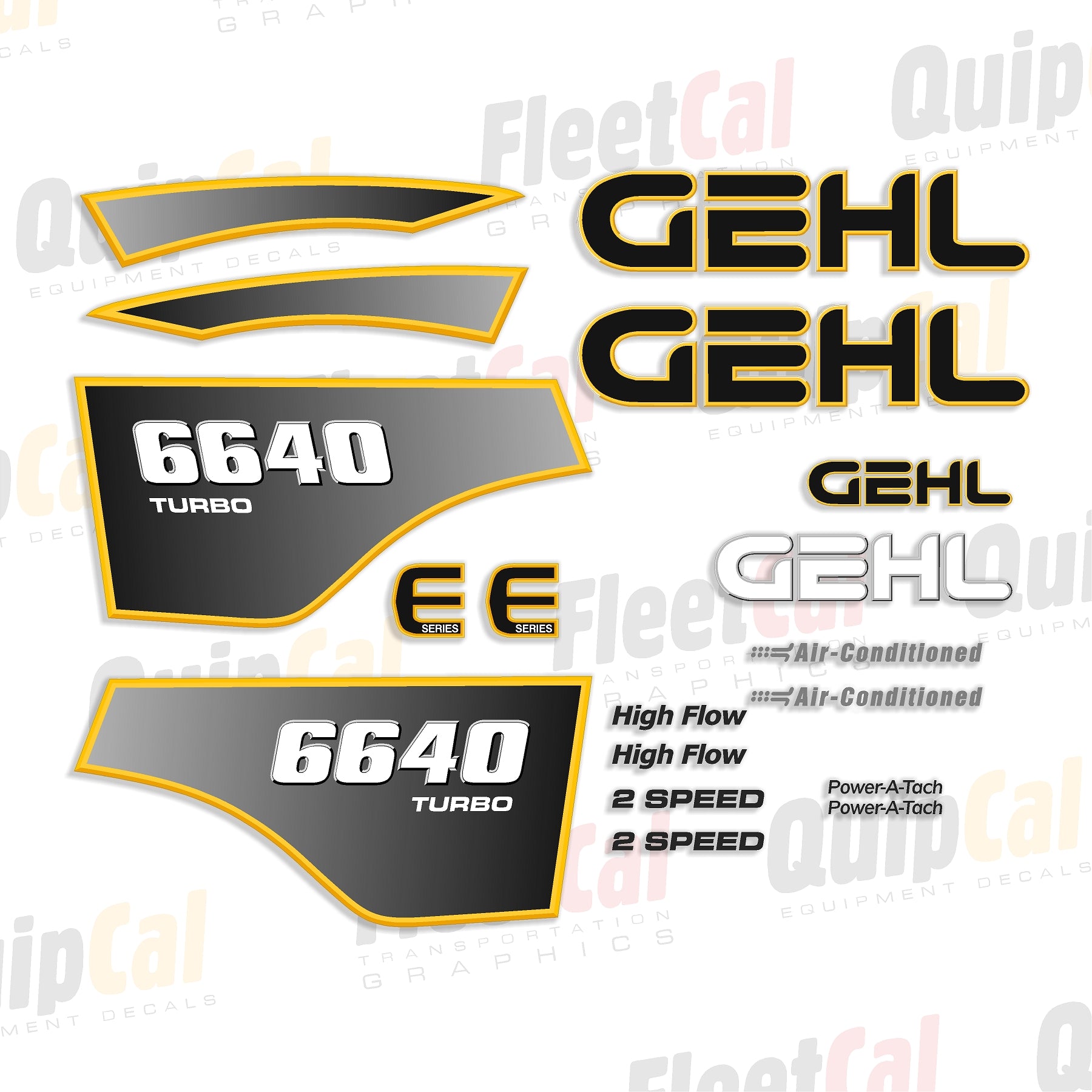 Gehl 6640 Turbo Skid Loader Marking Decal Set – Truck and