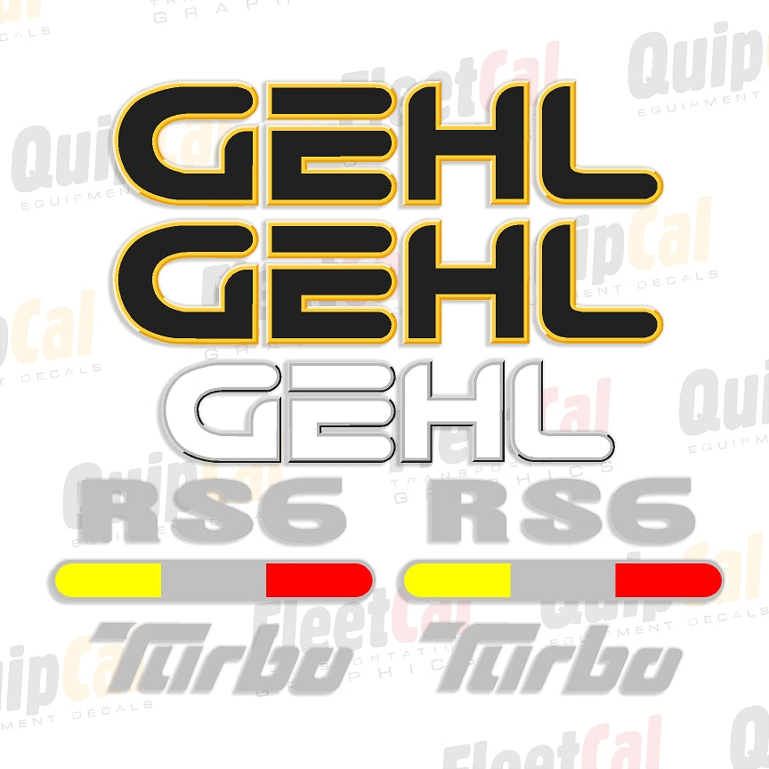 Gehl RS6 Turbo Telehandler Marking Decal Set – Truck and Equipment