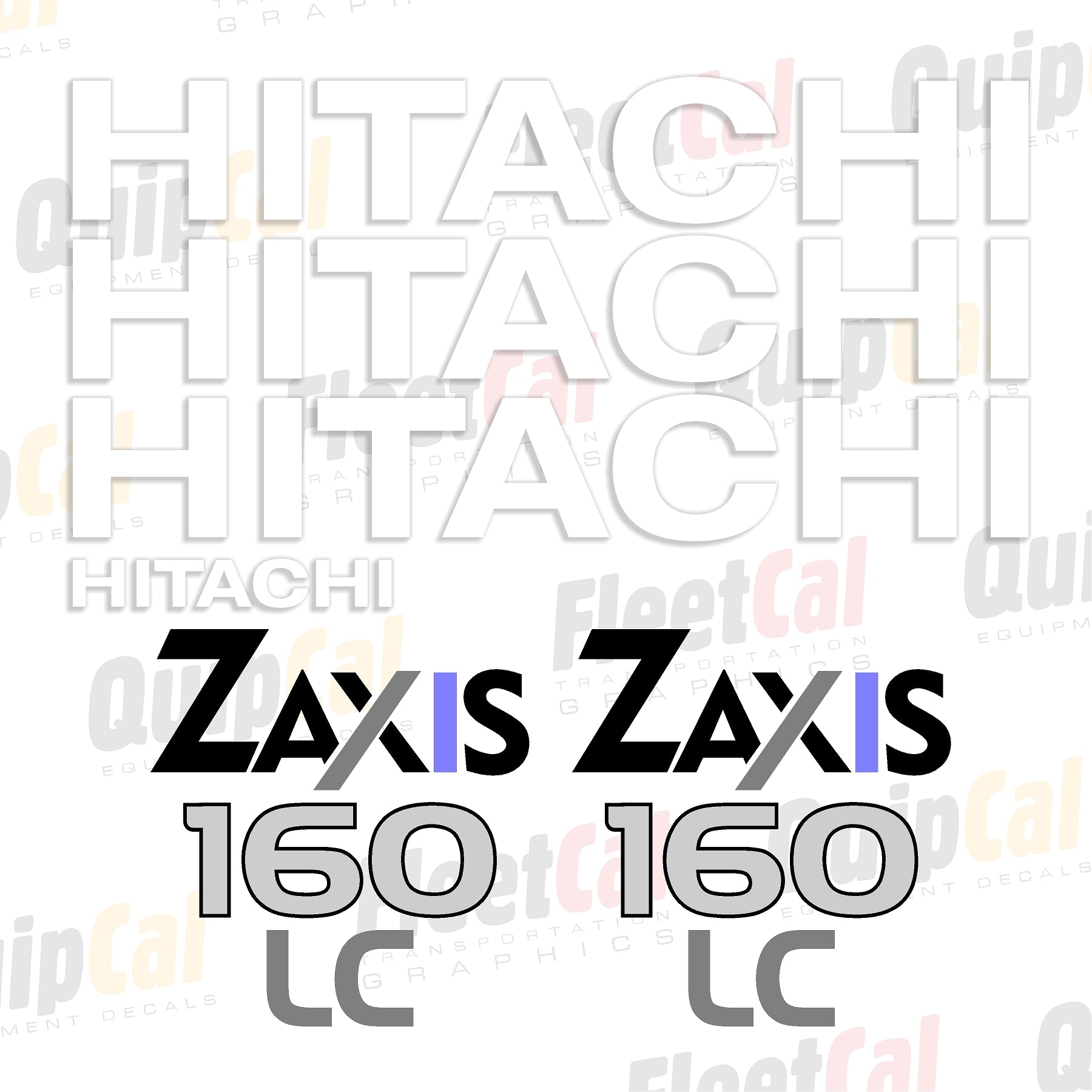 Hitachi Zaxis 160LC Excavator Marking Decal Set – Truck and