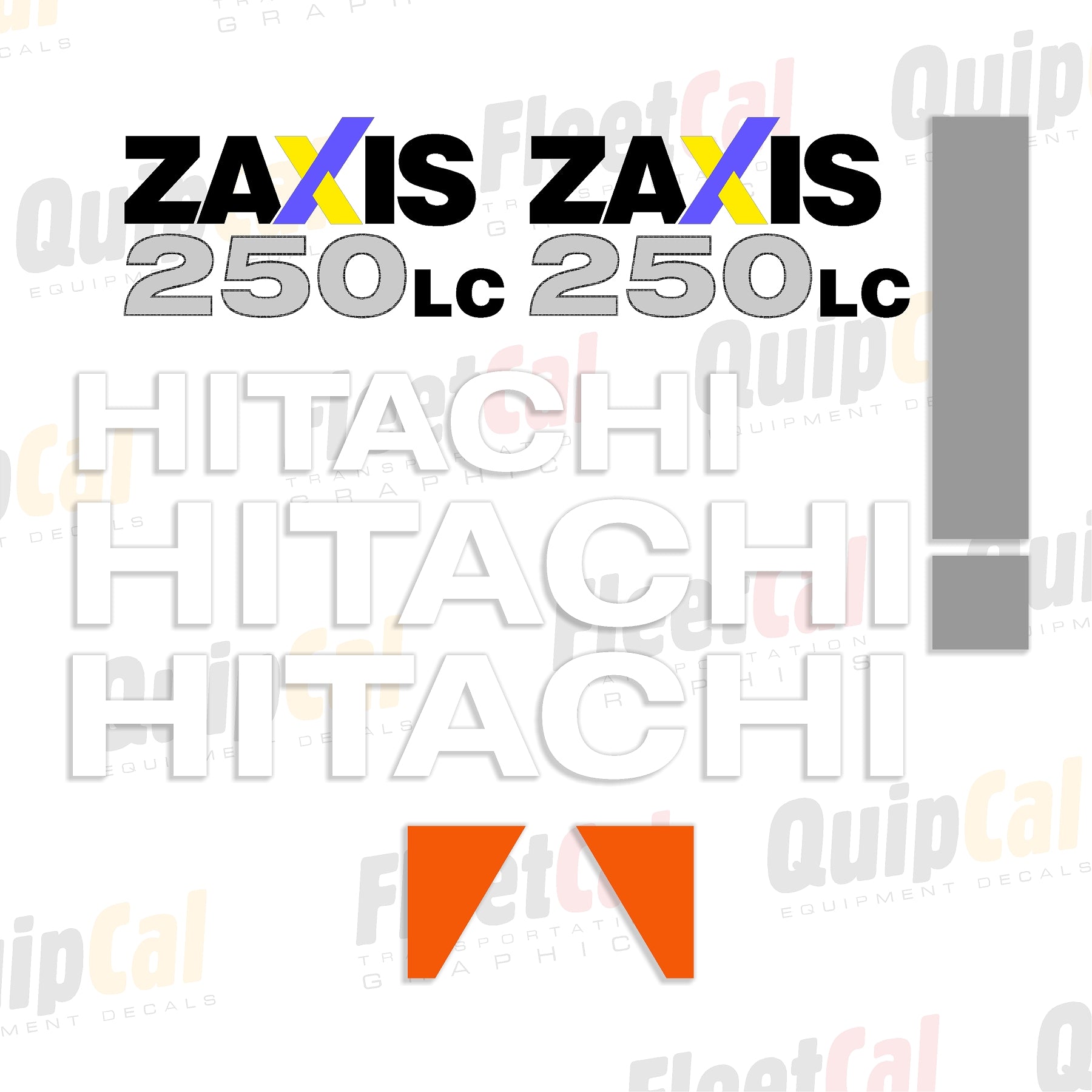 Hitachi Zaxis 250LC-3 Excavator Marking Decal Set – Truck and