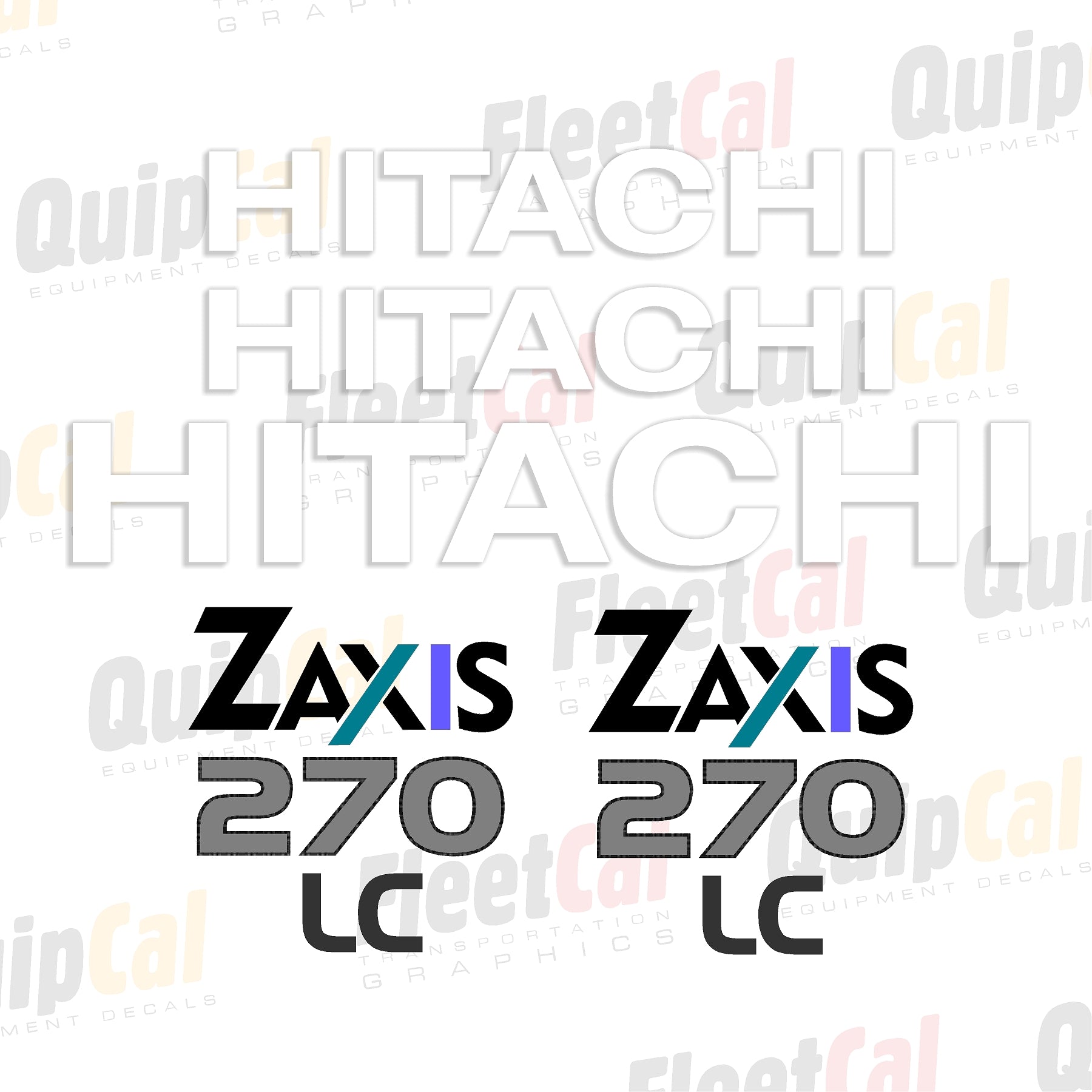 Hitachi Zaxis 270LC Excavator Marking Decal Set – Truck and