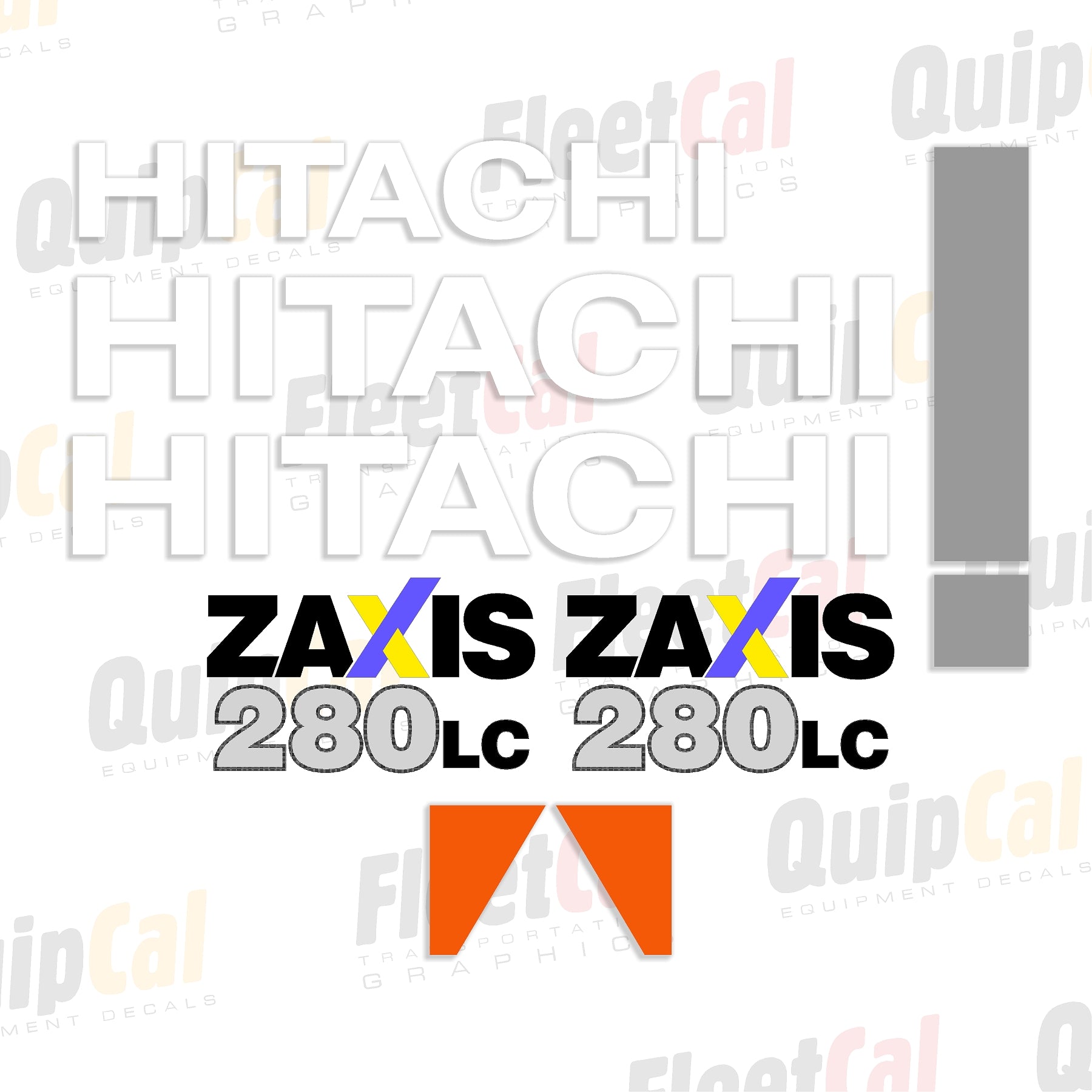 Hitachi Zaxis 280LC-3 Excavator Marking Decal Set – Truck and