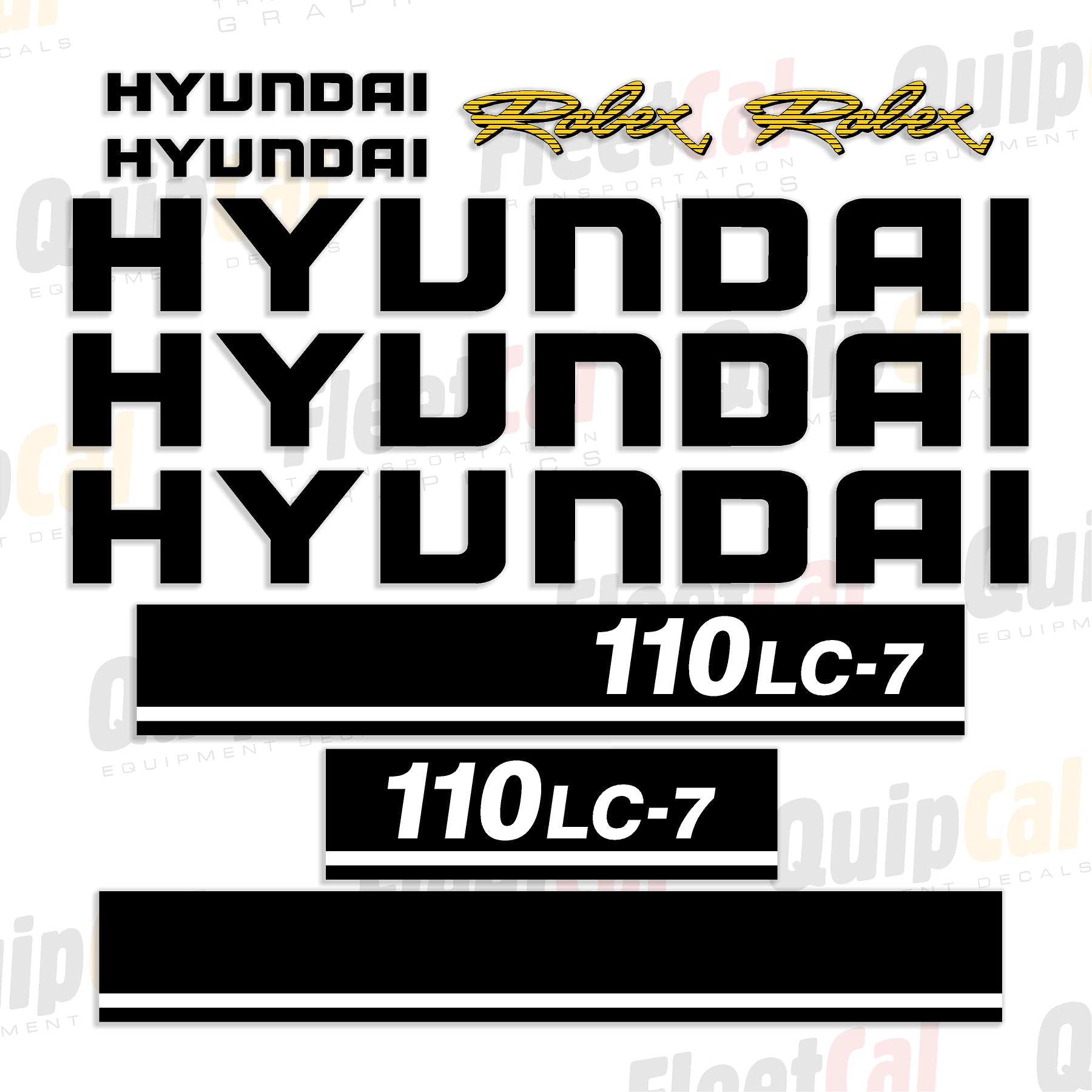 Hyundai 110LC-7 Robex Excavator Marking Decal Set – Truck and