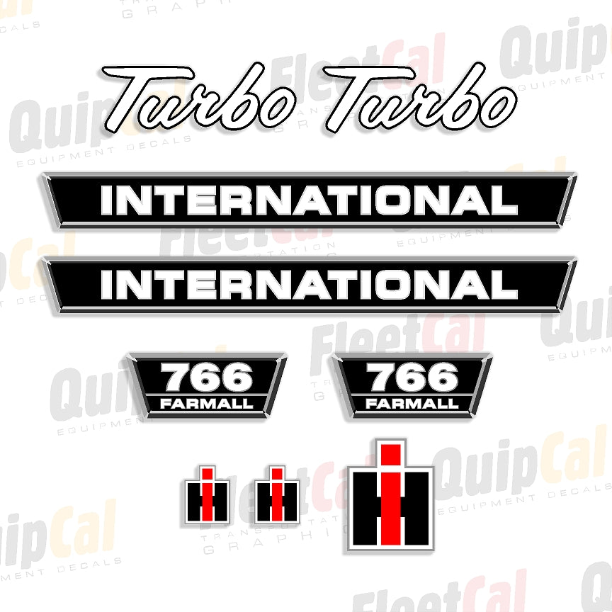 International 766 Turbo Tractor Marking Decal Set - Early Model