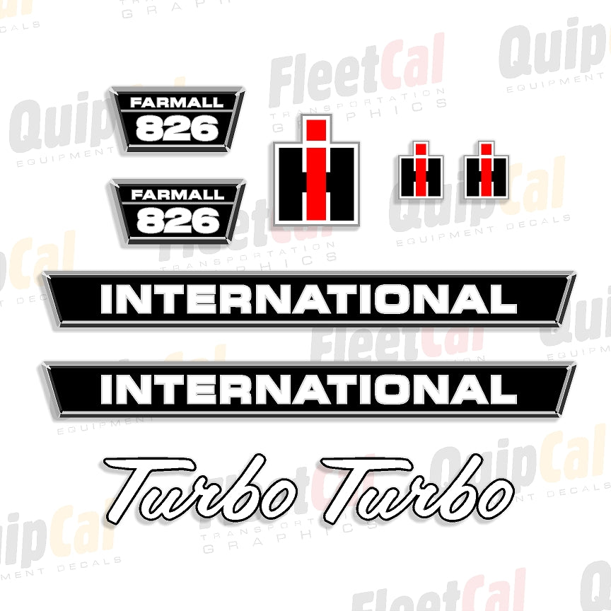 IHC Mc Cormick Traktor Aufkleber-Set – International 1246 Emblem Sticker, Schwarz-weiß, Made In Germany, Perfekt Für Restaurierungen