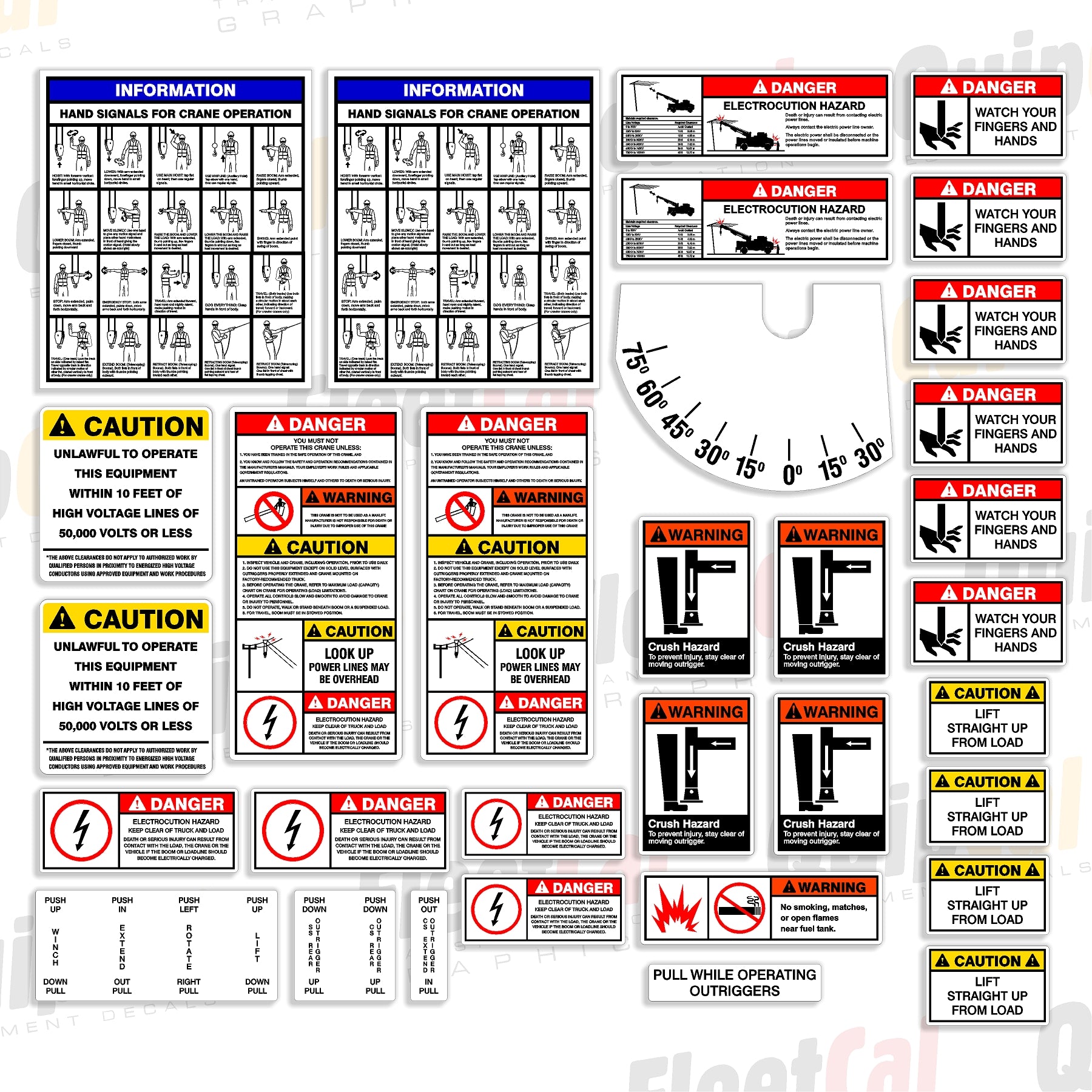 Maintainer Mechanic's Truck Crane Safety Decal Set – Truck and