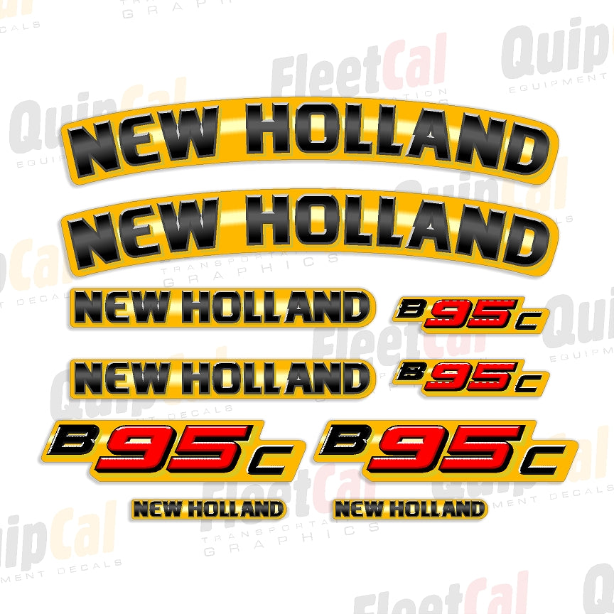 New Holland B95C Backhoe Marking Decal Set – Truck and Equipment