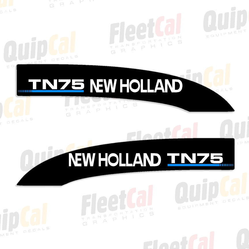 New Holland TN75 Tractor Hood Early Model Marking Decal Set