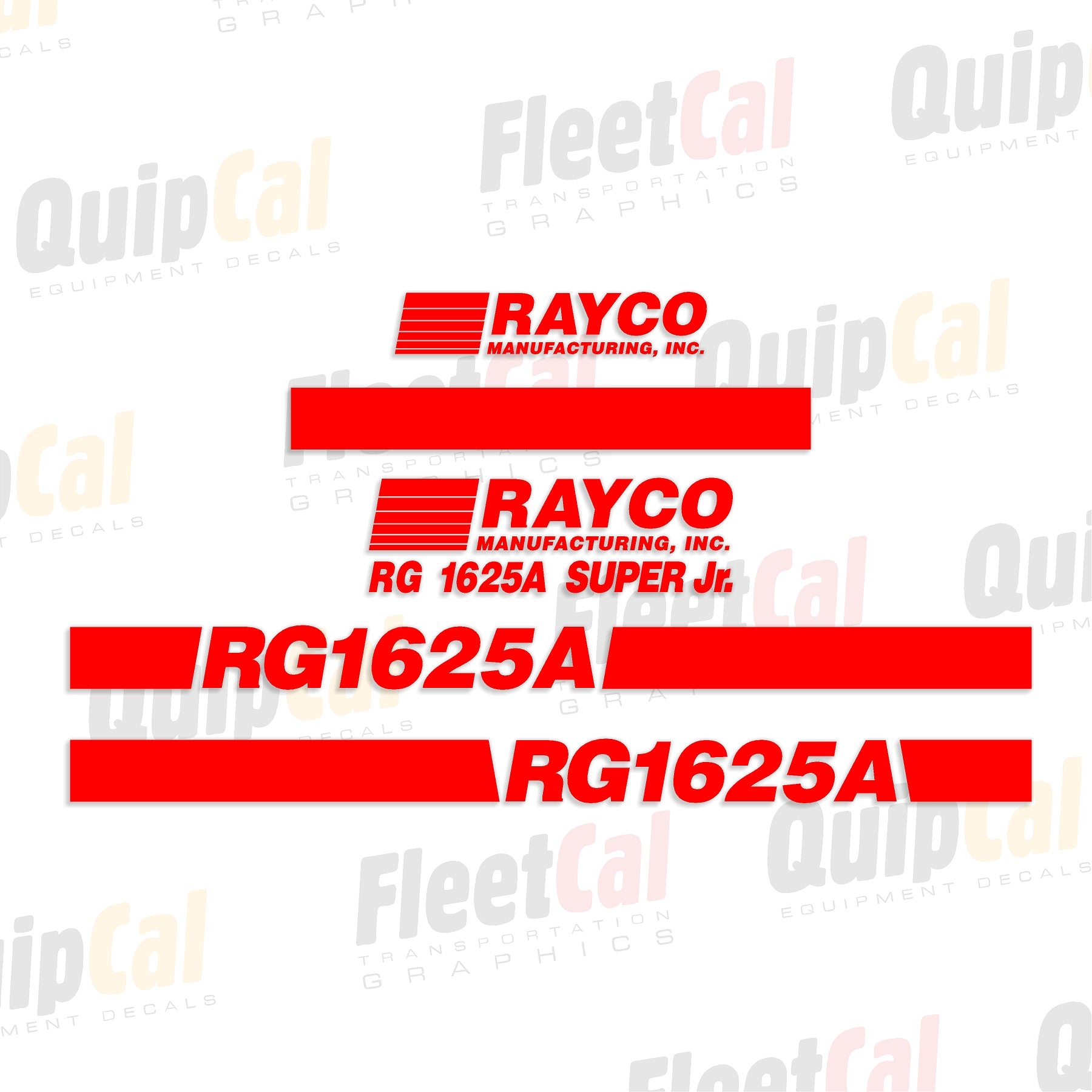 Rayco RG1625A Super Jr. Early Model Marking Decal Set – Truck and