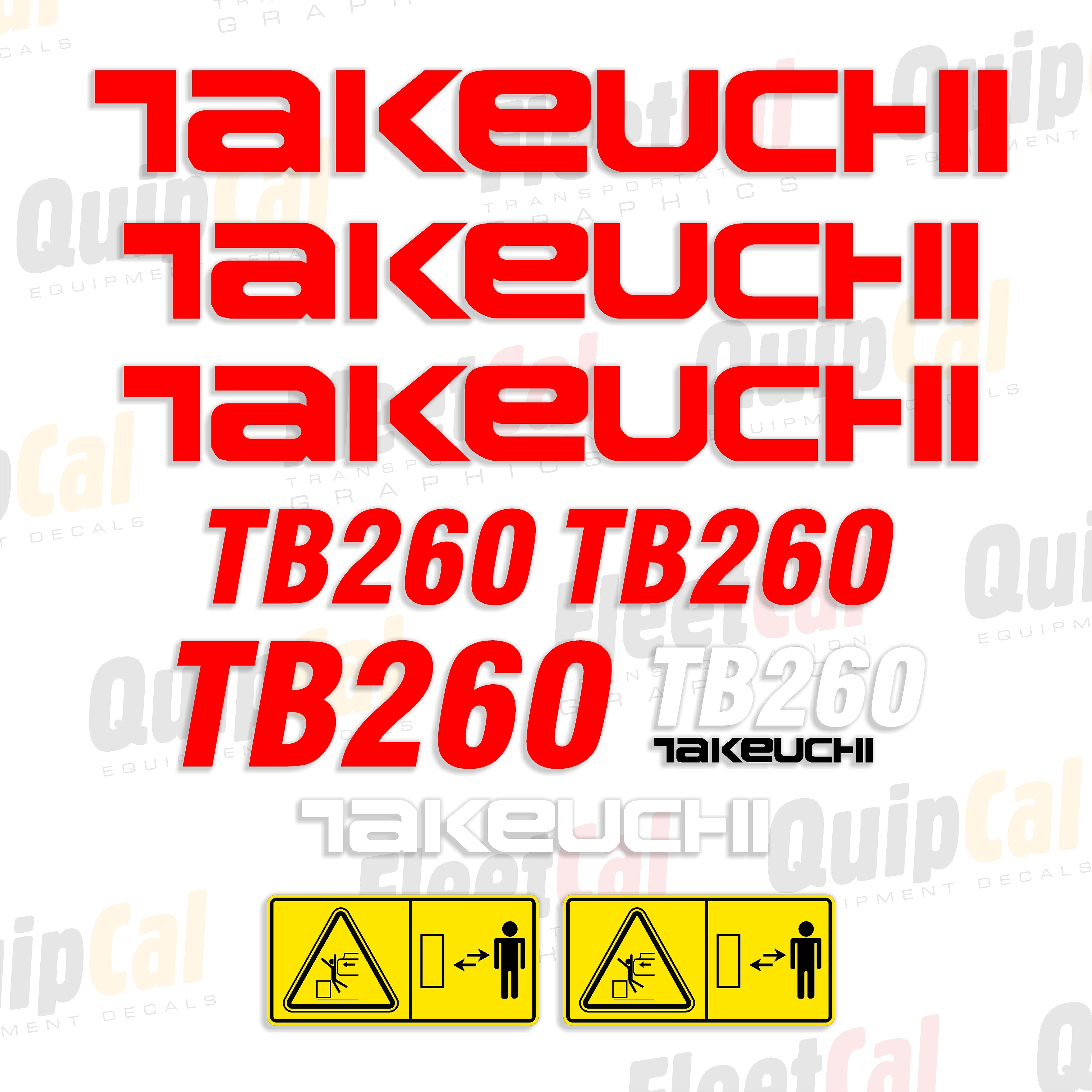 Takeuchi TB260 Excavator Decal Set – Truck and Equipment Decals