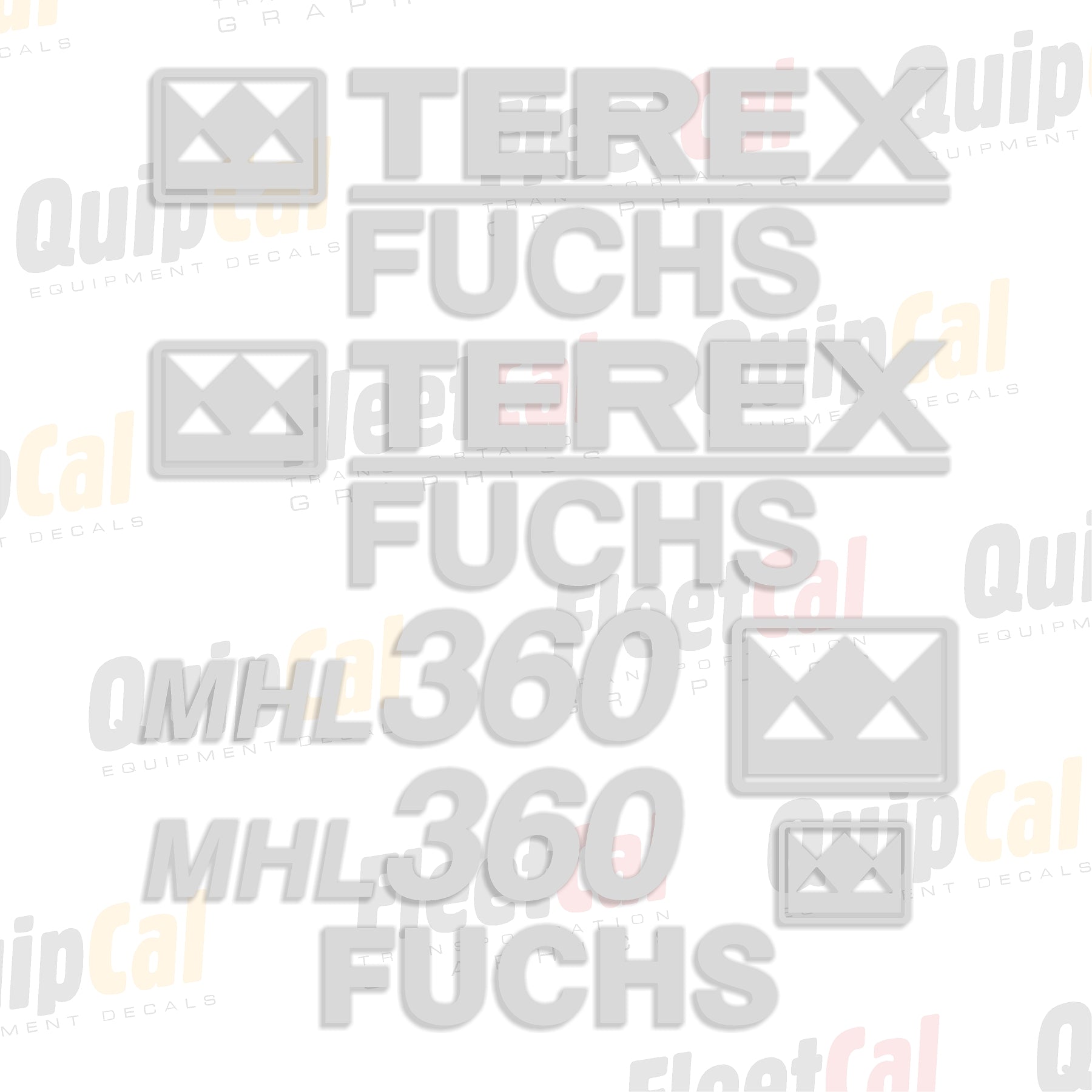 Terex Fuchs MHL360 Material Handler Marking Decal Set – Truck and