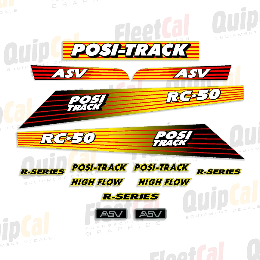 Highloader Stickers ASV Posi-Track RC-50 Compact Track Loader Marking Decal Set – Truck and ...