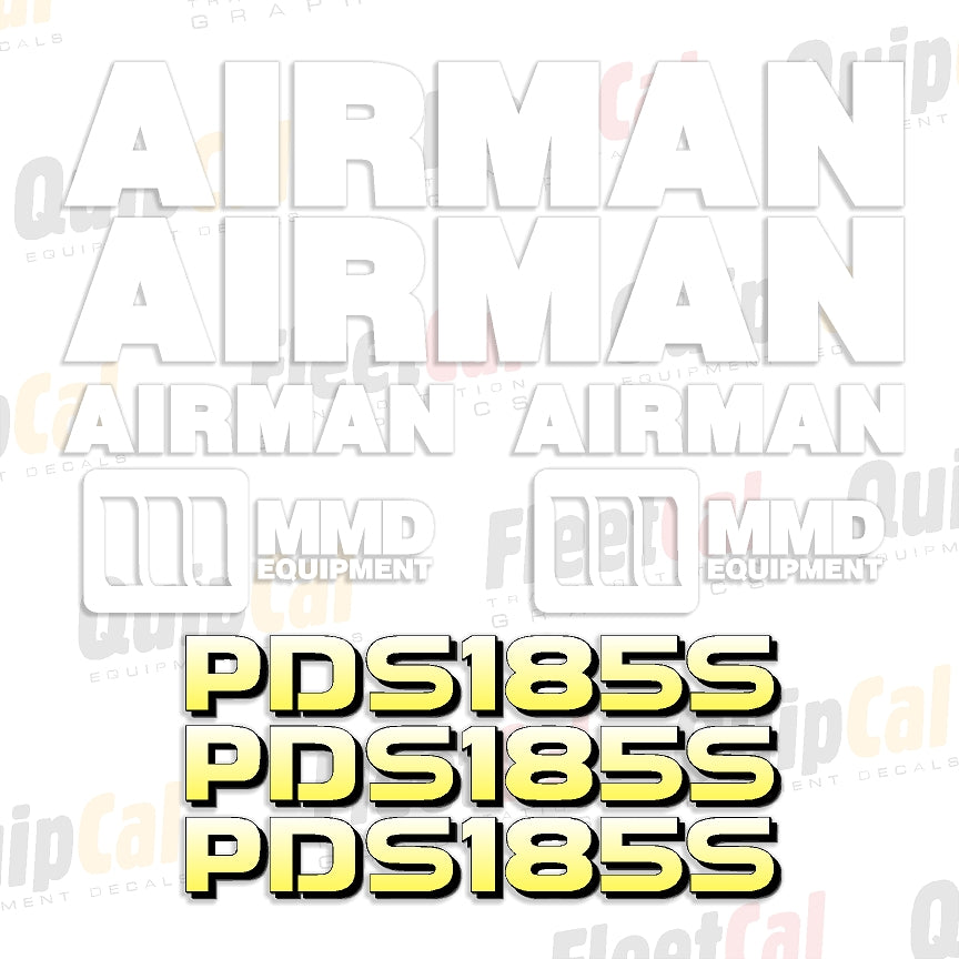 Compressor Sticker Model Airman PDS 185S 2008 Model Air Compressor Marking Decal Set – Truck and ...