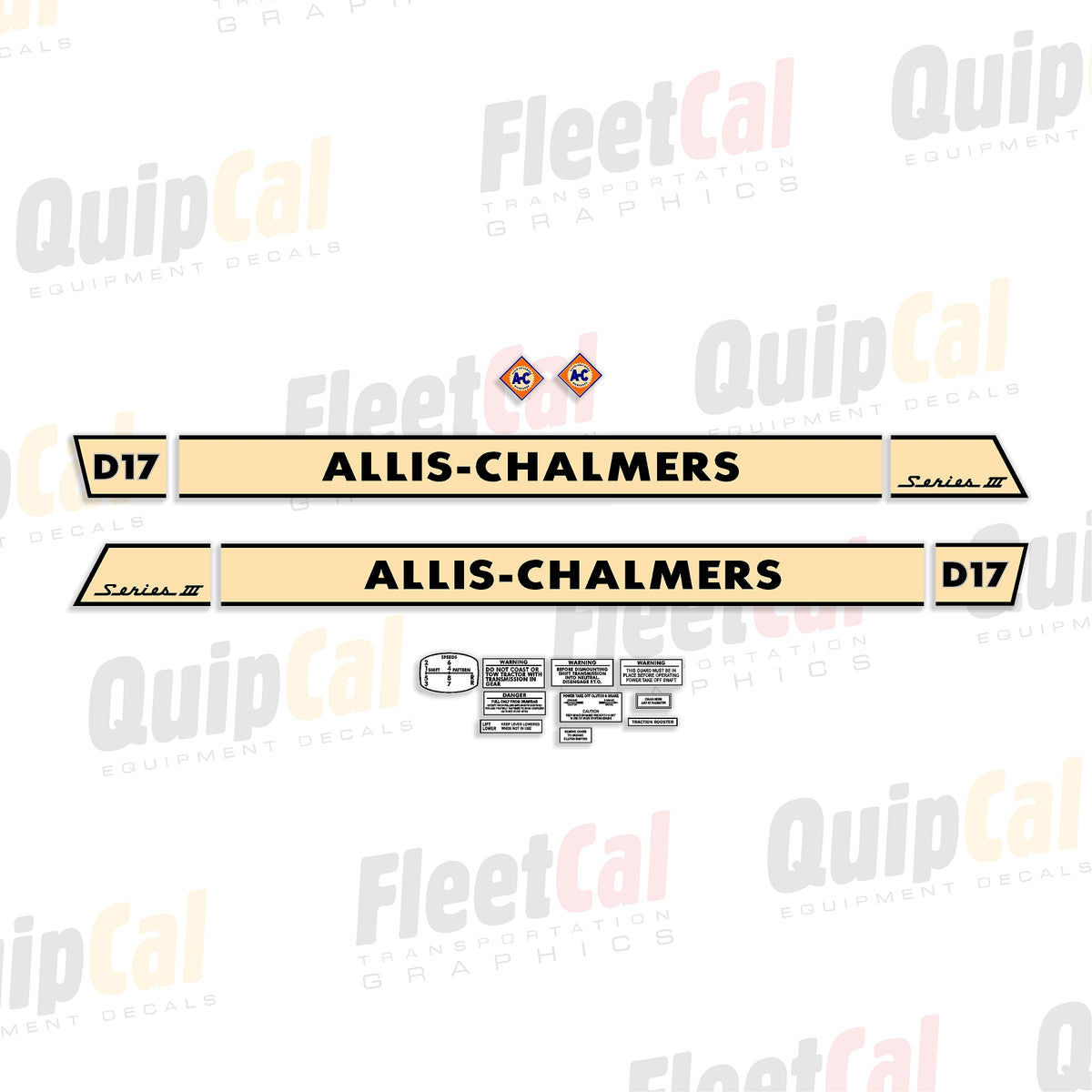 Allis-Chalmers D17 Series III Tractor Marking Decal Set – Truck and ...