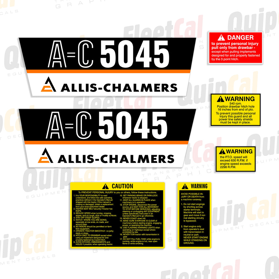 Allis-Chalmers 5045 Utility Tractor Decal Set