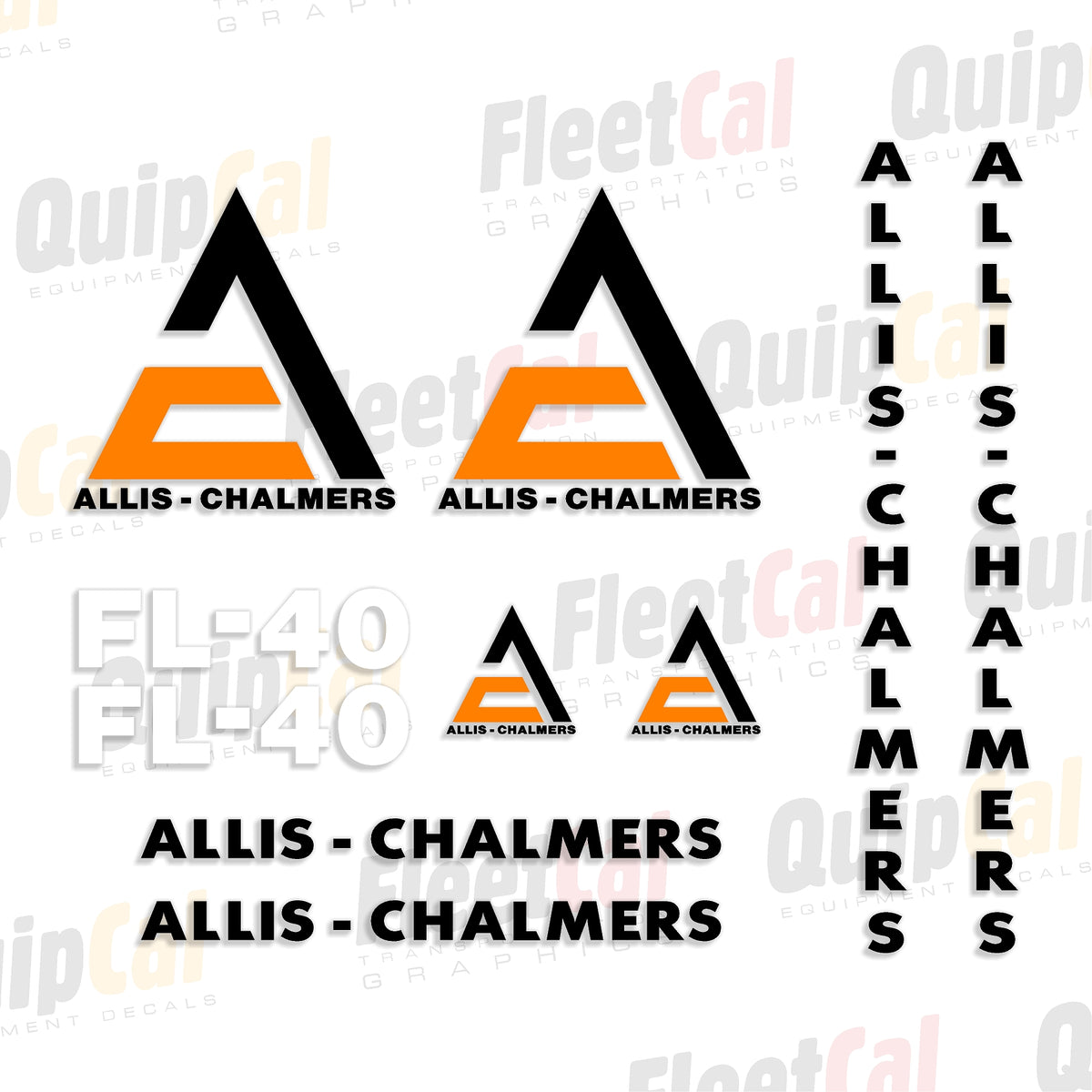 Forkift Lettering Allis-Chalmers FL40 Vertical Mast Forklift Marking Decal Set – Truck ...