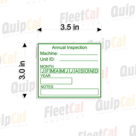 Annual Inspection and Service Decal