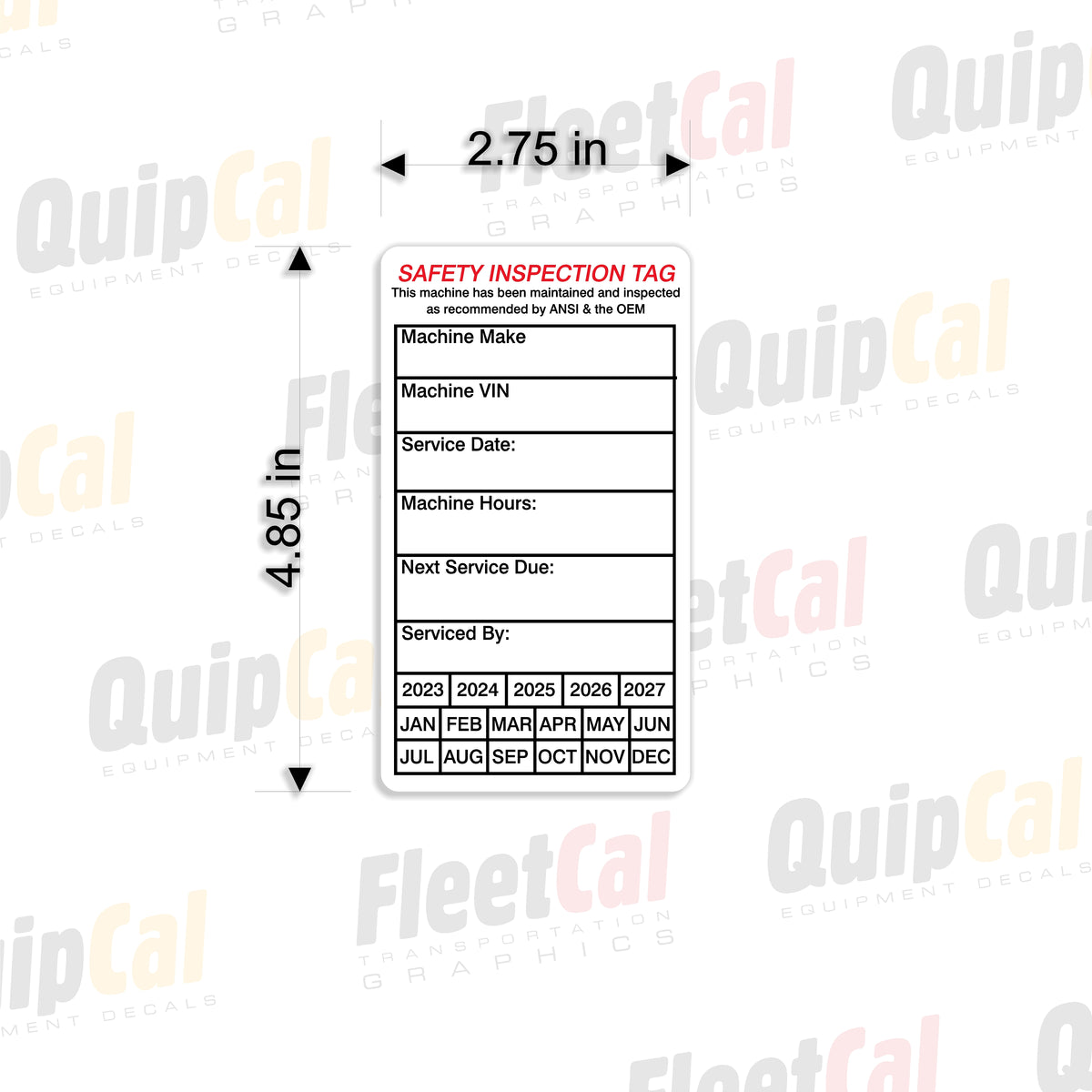 Annual Inspection and Service Decal