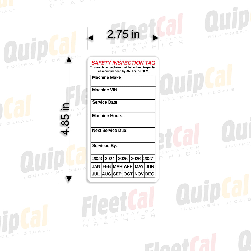 Annual Inspection and Service Decal