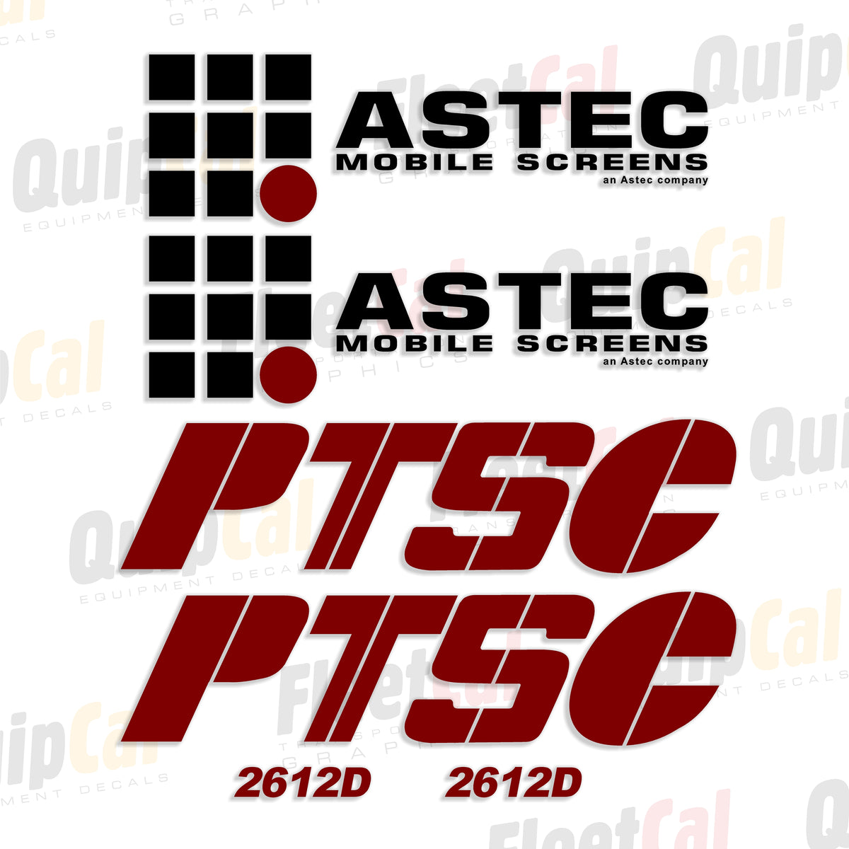 Astec PTSC 2612D Mobile Screen Plant Marking Decal Set – Truck and ...