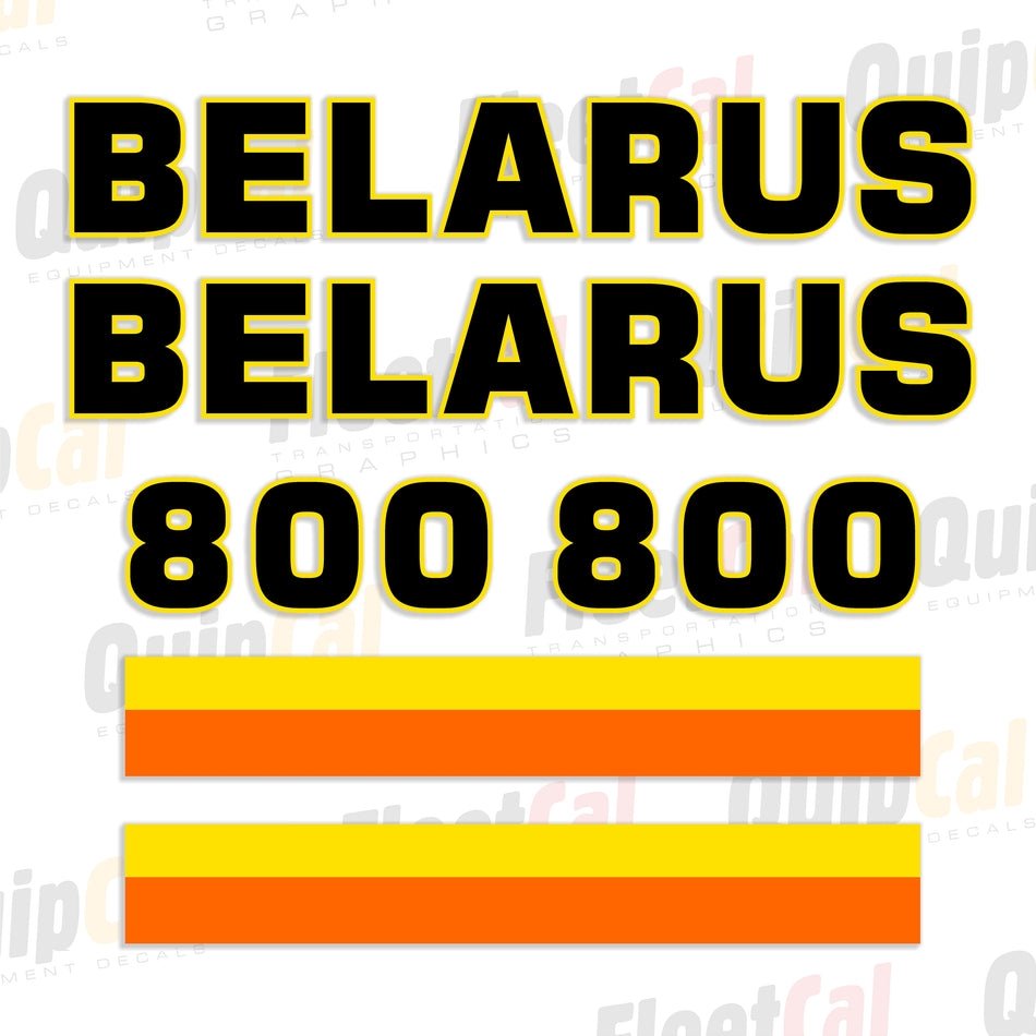 Belarus 800 Tractor Hood Decal Set