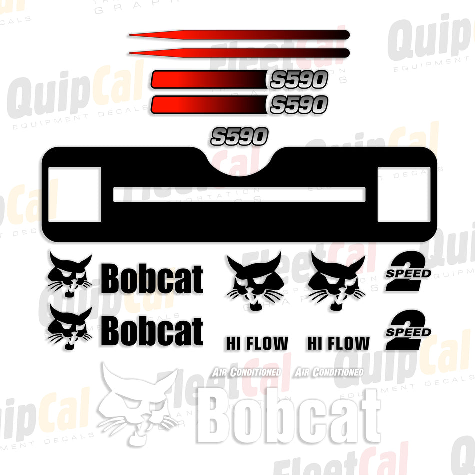 Bobcat S590 Skid Loader 2013 Thru 2016 Model Decal Set
