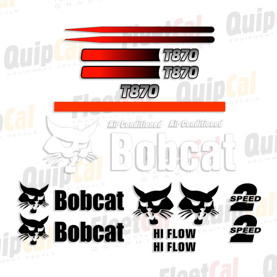 Bobcat T870 Compact Track Loader 2013 Thru 2016 Model Decal Set