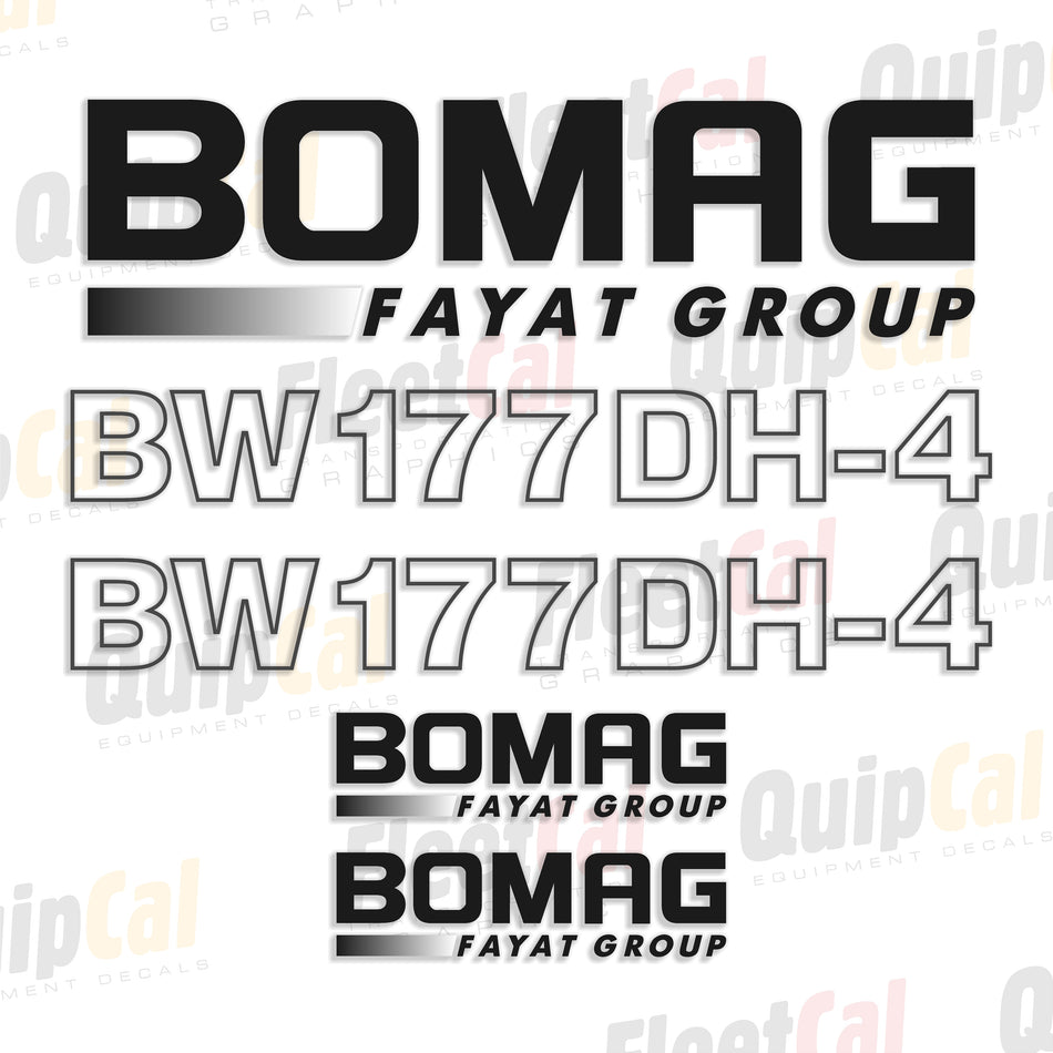 Bomag Fayat BW177DH-4 Vibratory Roller Decal Set