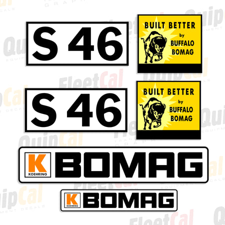 Koehring Bomag Roller Decals