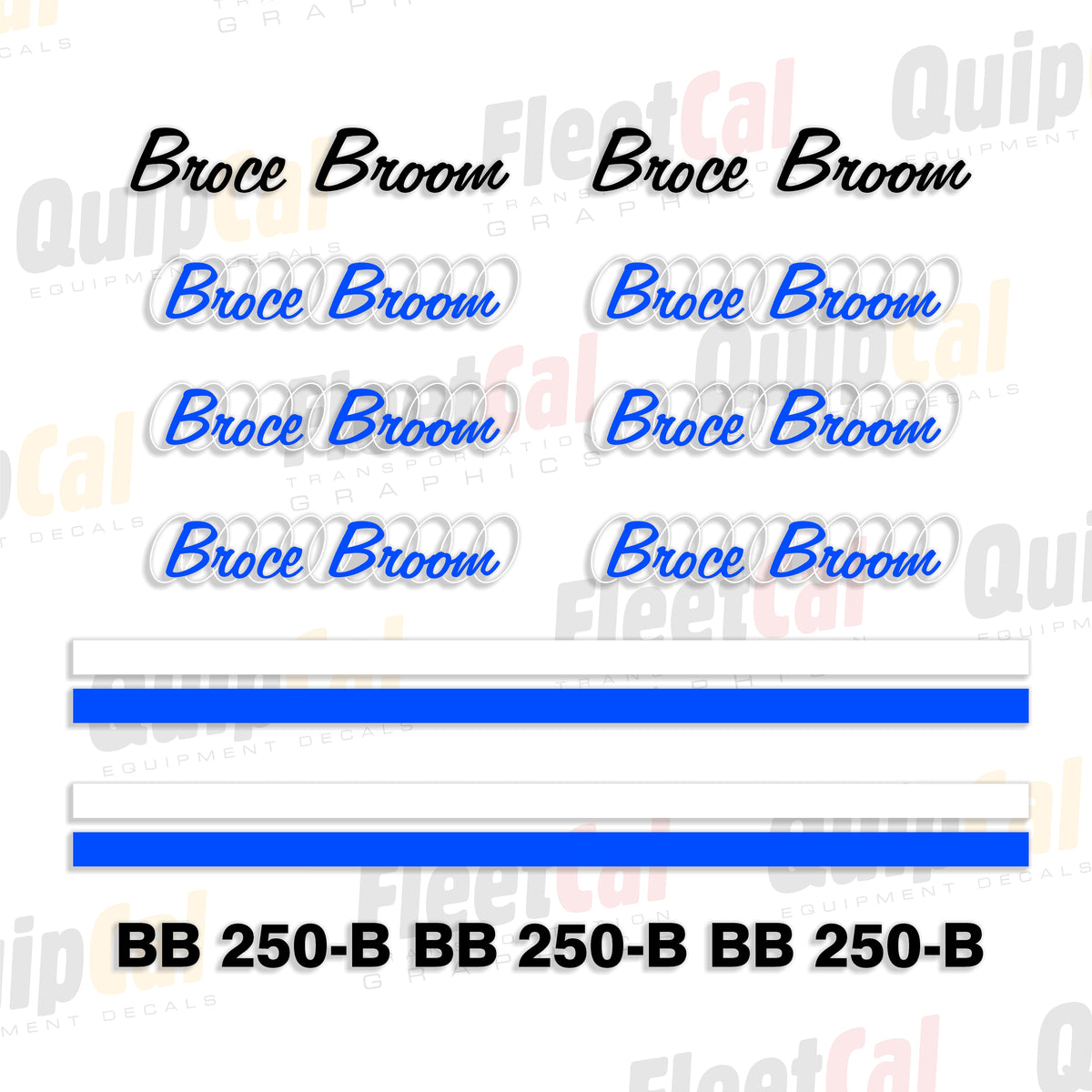 Sweeper Sticker Broce Broom BB-250B Sweeper Marking Decal Set – Truck and Equipment Decals