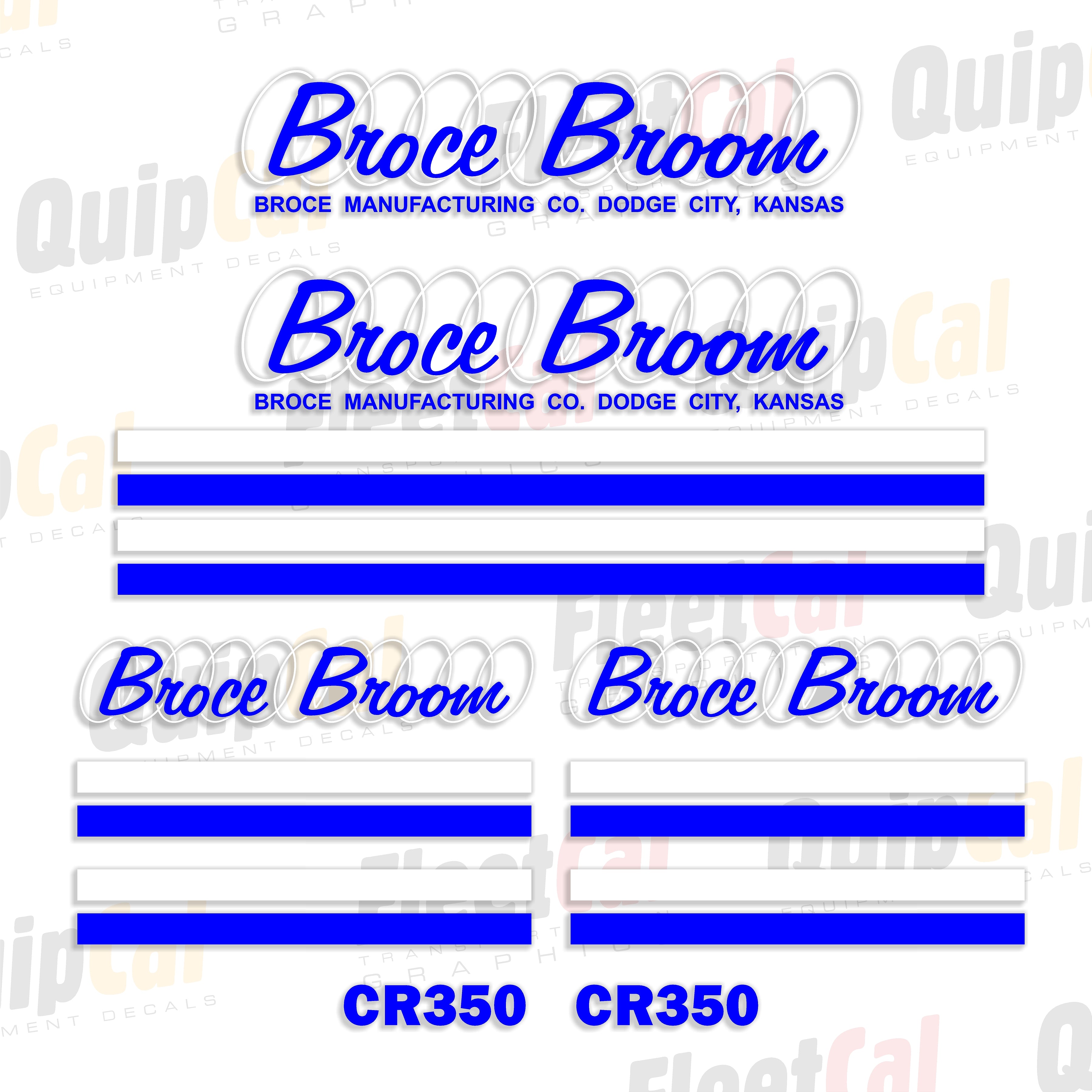 Broce Broom CR350 Sweeper Marking Decal Set – Truck and Equipment Decals