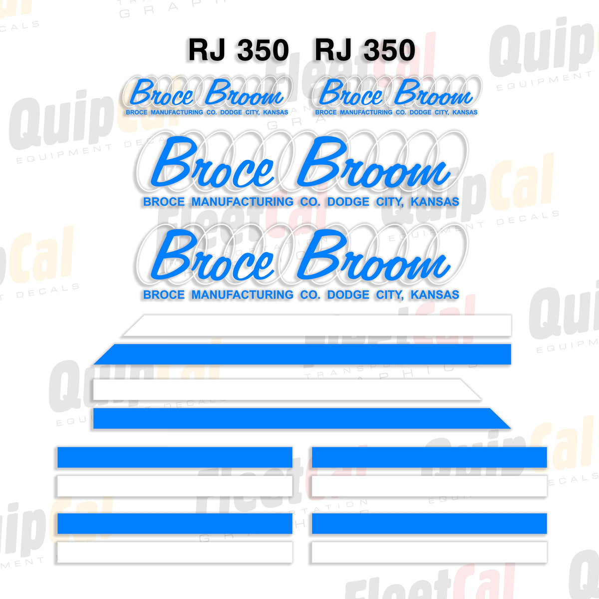 Sweeper Sticker Broce Broom RJ350 Sweeper Marking Decal Set – Truck and Equipment Decals
