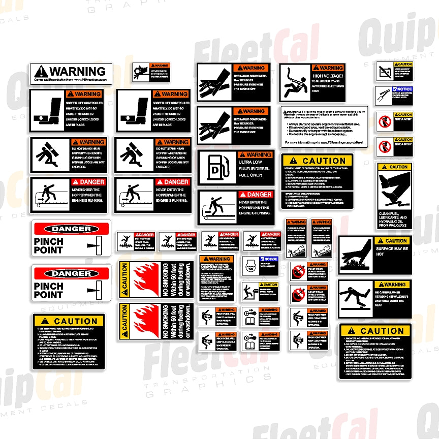 Carlson Paver Safety & Warning Decal Set – Truck and Equipment Decals