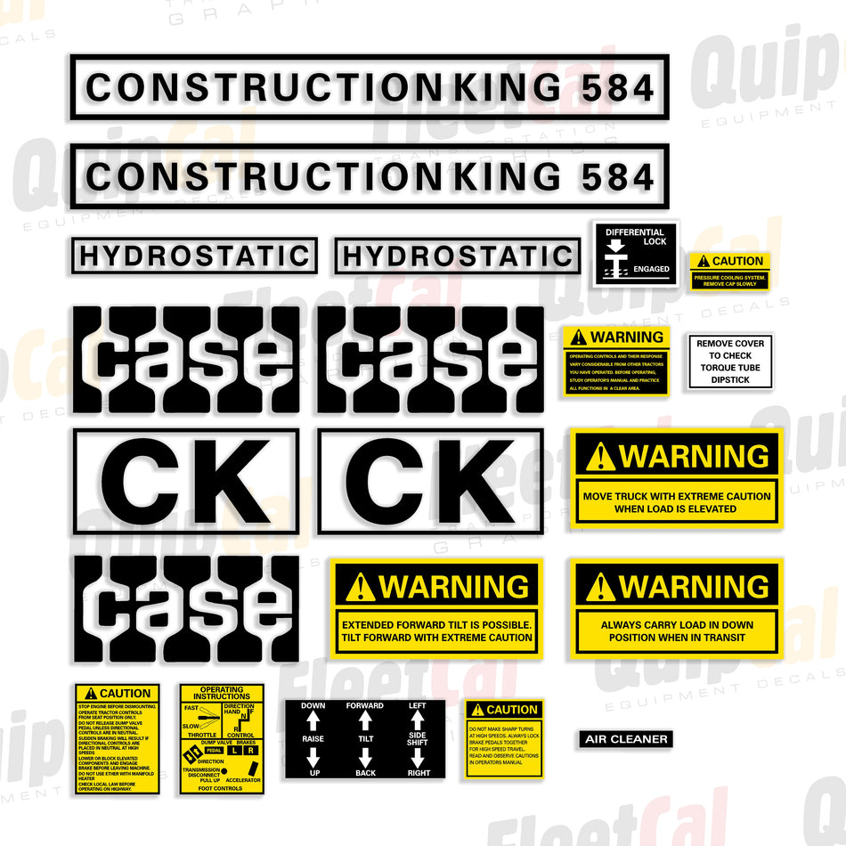 Case 584CK Rough Terrain Forklift Decal Set