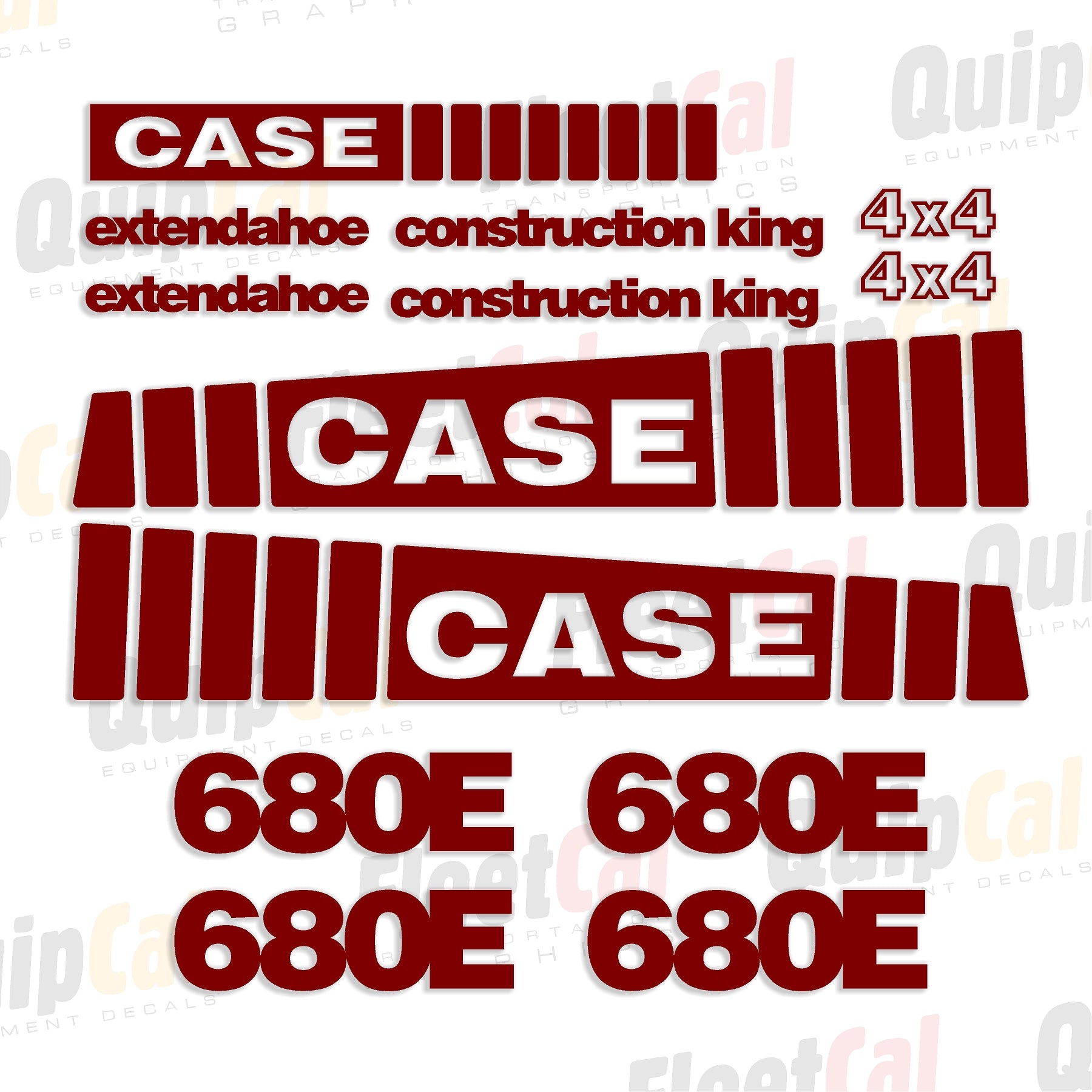 Case 680E Open Cab Marking Decal Set – Truck and Equipment Decals