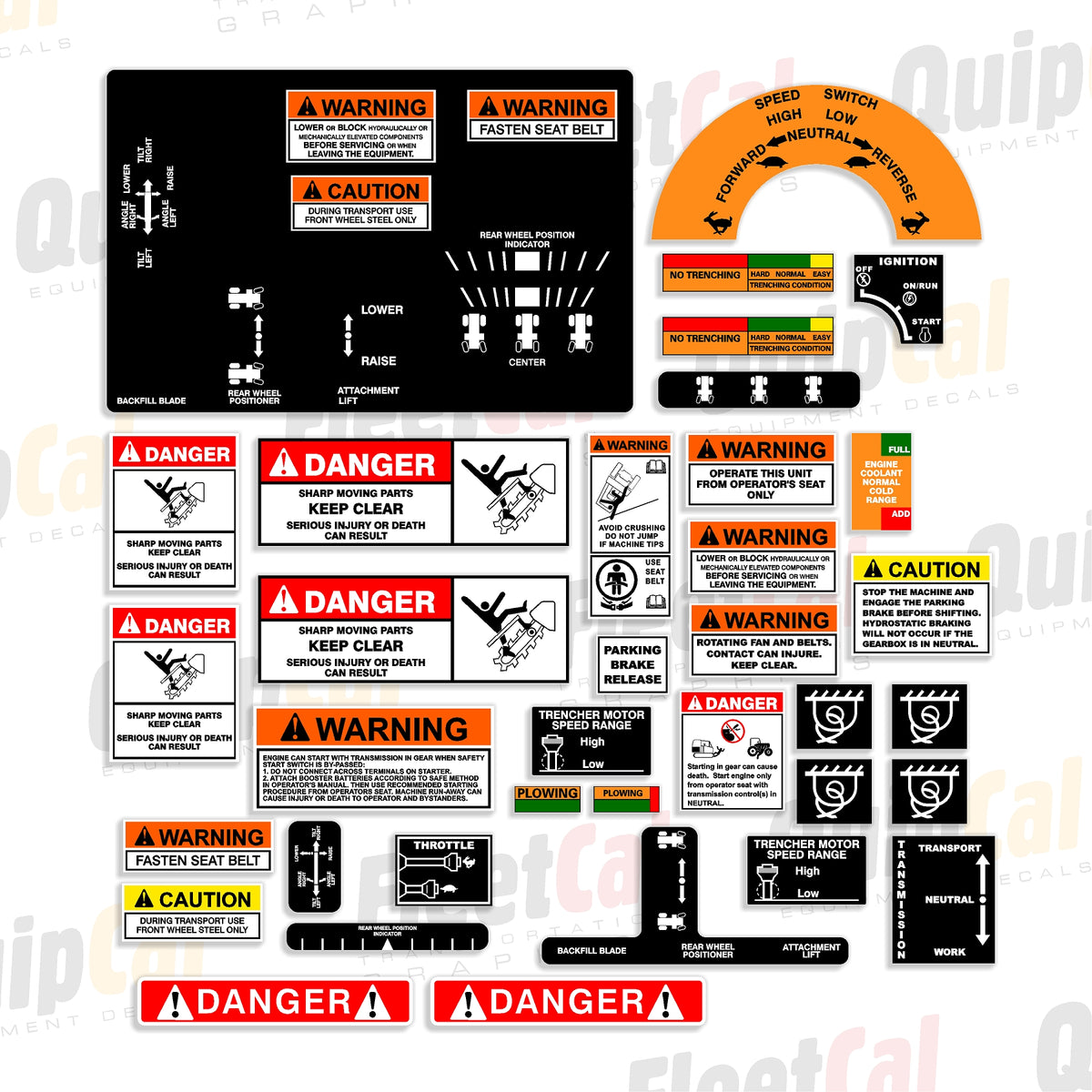 Decals Control Box Case 860 Trencher Safety & Control Decal Set – Truck and Equipment Decals