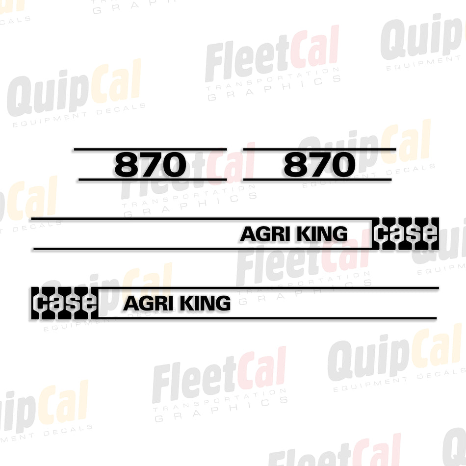 Case 870 Agri King Tractor Hood Decal Set