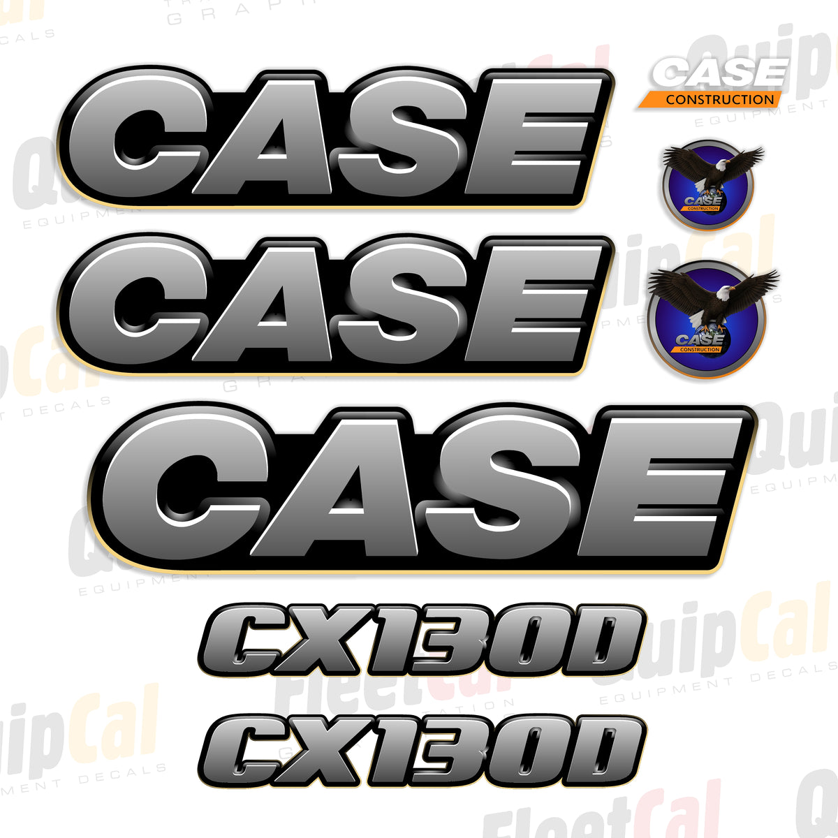 Case CX130D Excavator Early Model Decal Set – Truck and Equipment Decals
