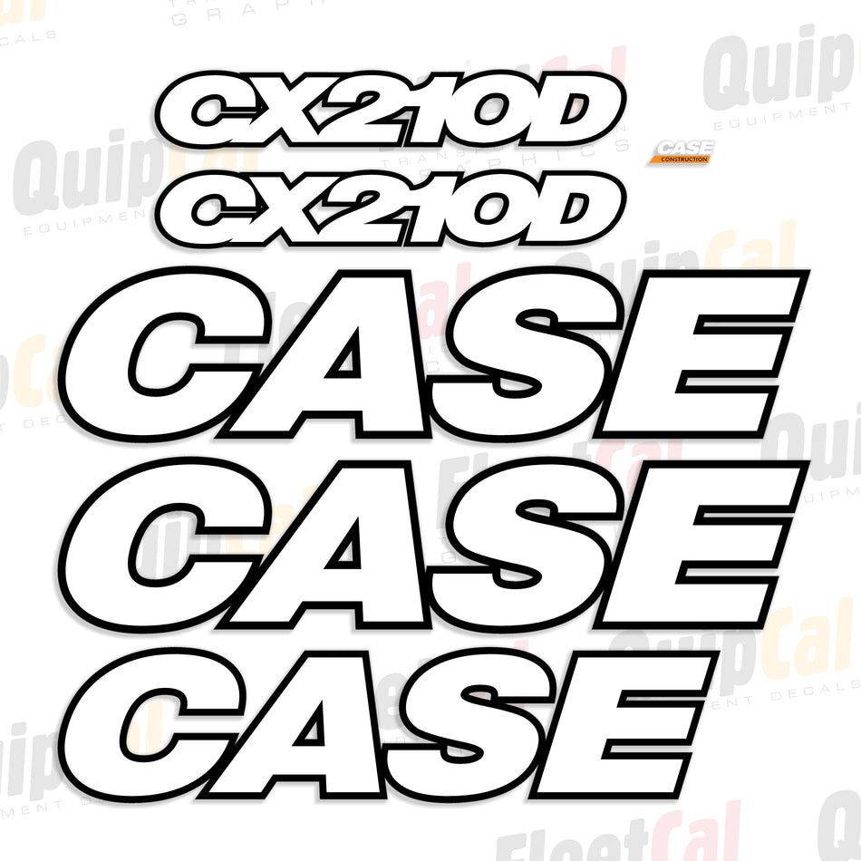 Case CX210D Excavator Late Model Decal Set