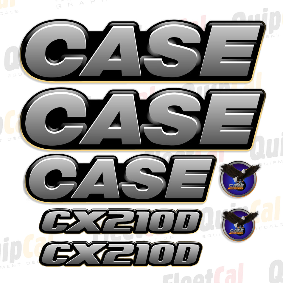 Case CX210D Excavator Early Model Decal Set