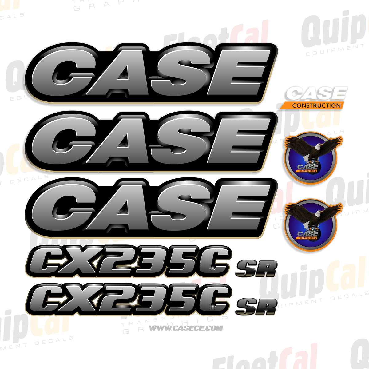 Case CX235C SR Excavator Decal Set – Truck and Equipment Decals