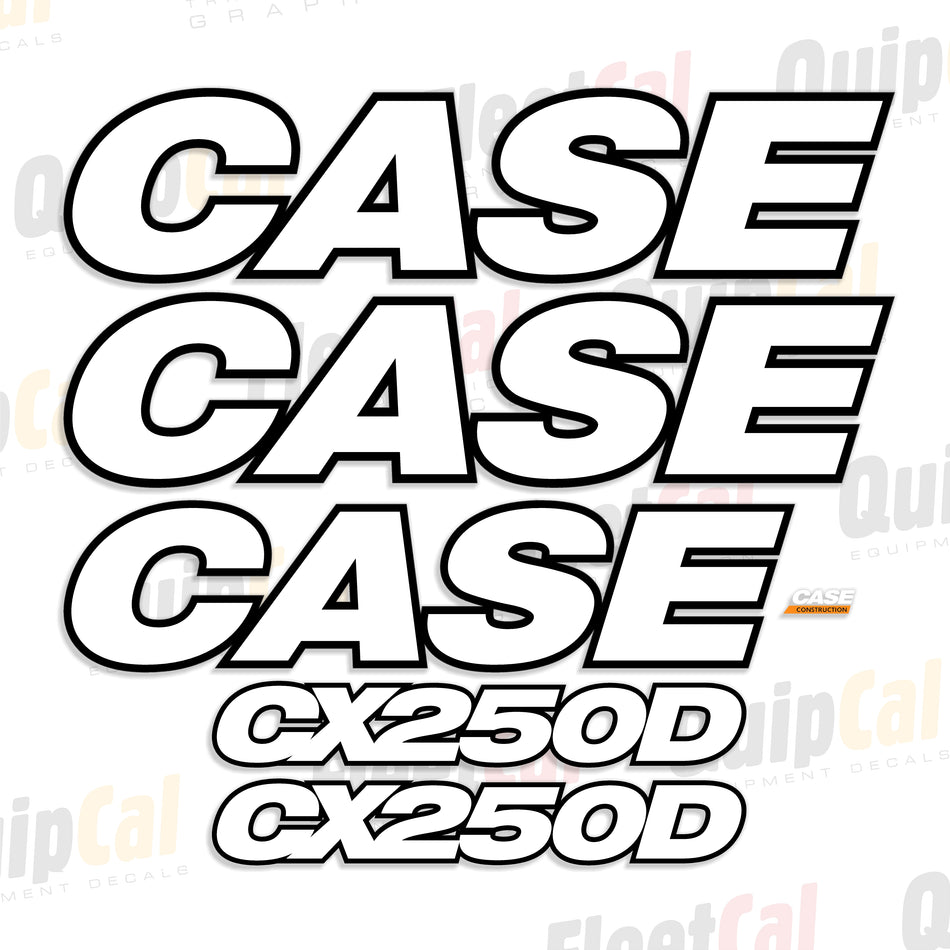 Case CX250D Excavator Late Model Decal Set