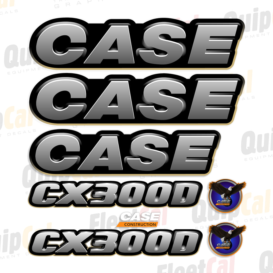 Case CX300D Excavator Early Model Decal Set