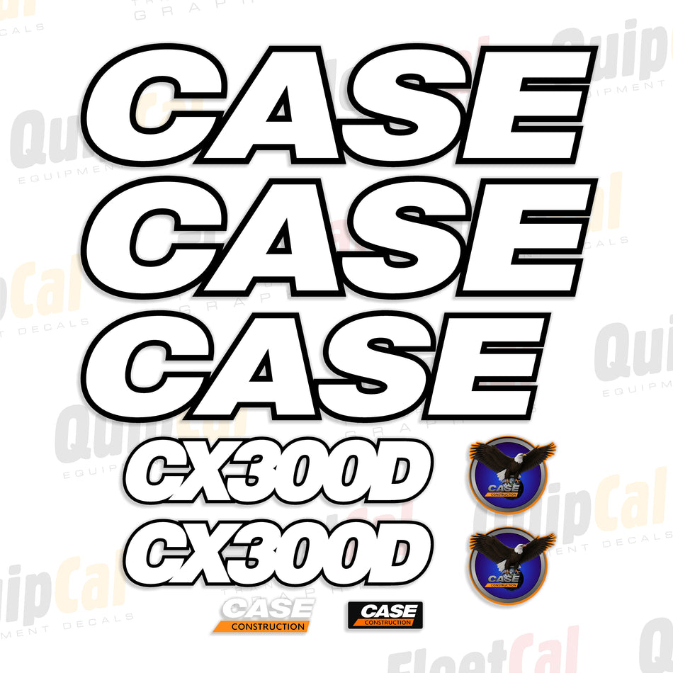 Case CX300D Excavator Late Model Decal Set