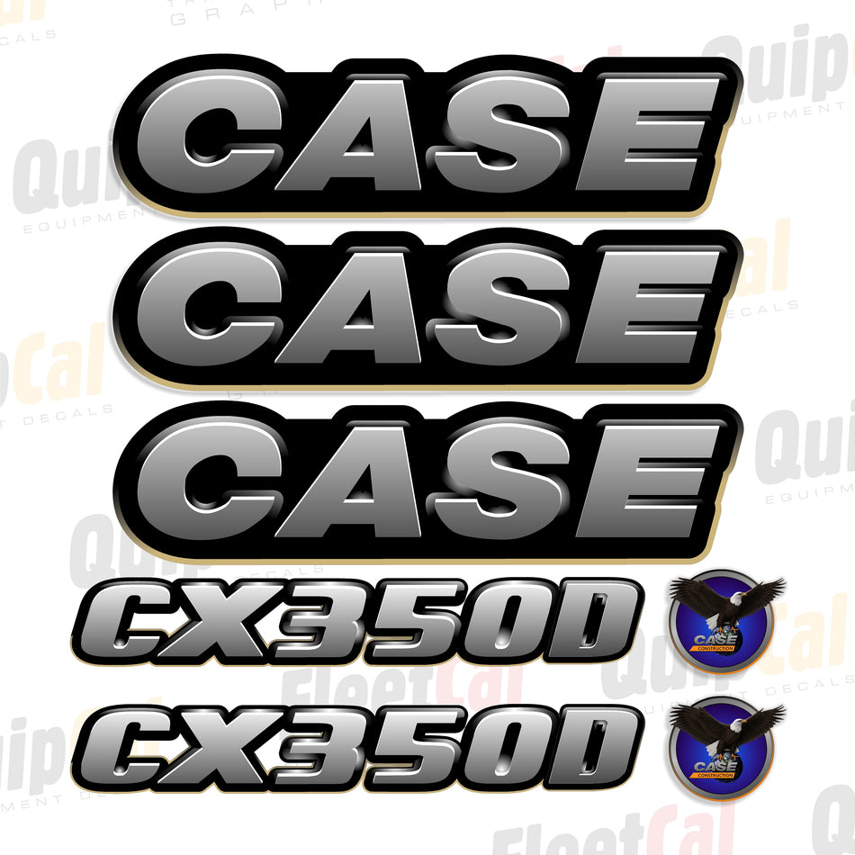 Case CX350D Excavator Early Model Decal Set